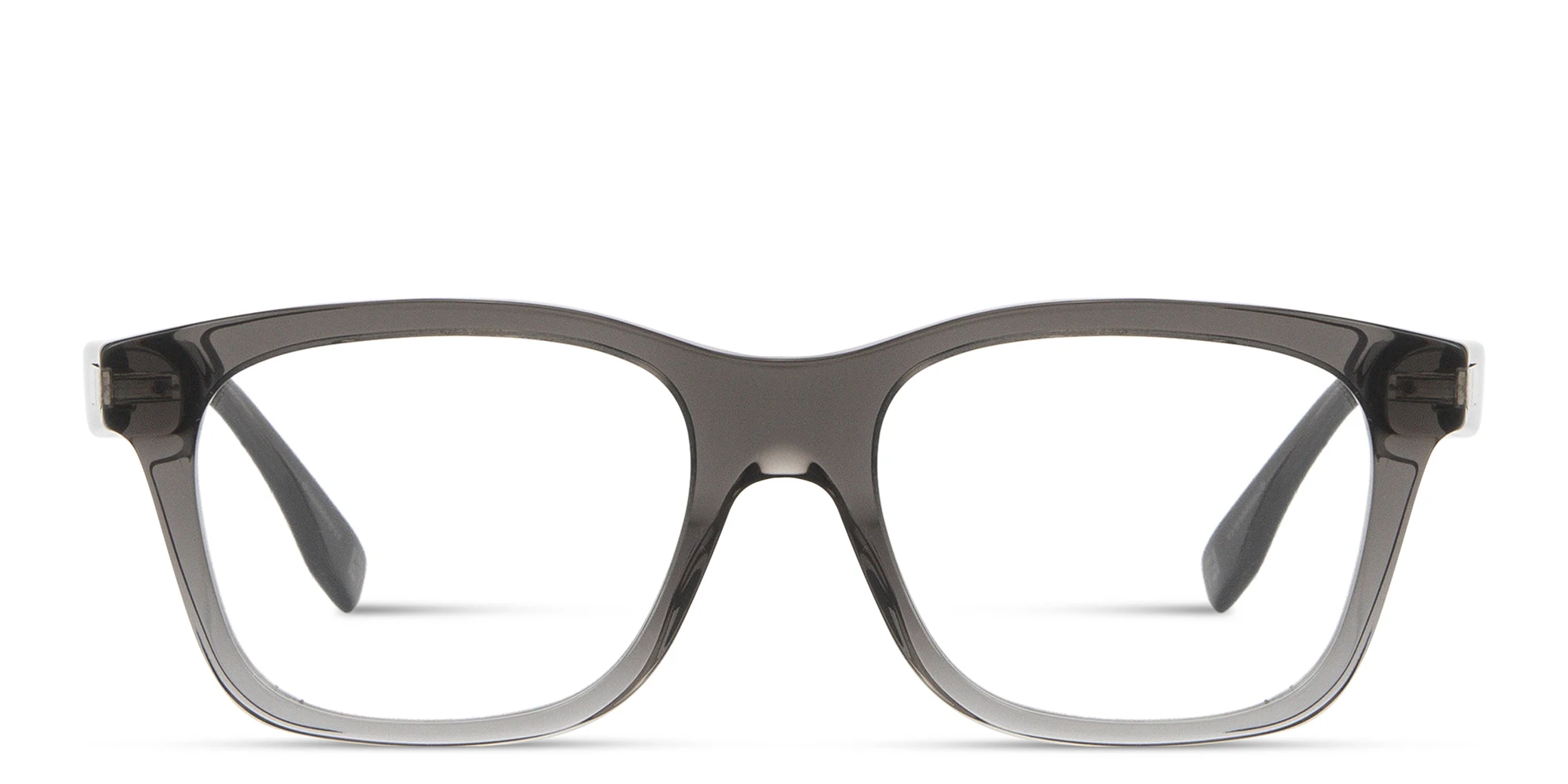 Shop FENDI Essential Square Eyeglasses in Transparent Grey online.
