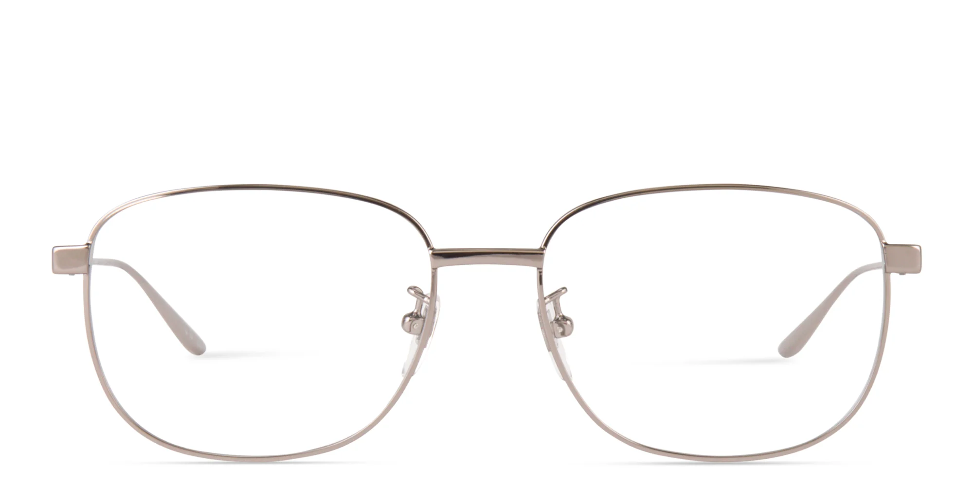 Shop GUCCI Wide Rectangle Eyeglasses in Silver online.