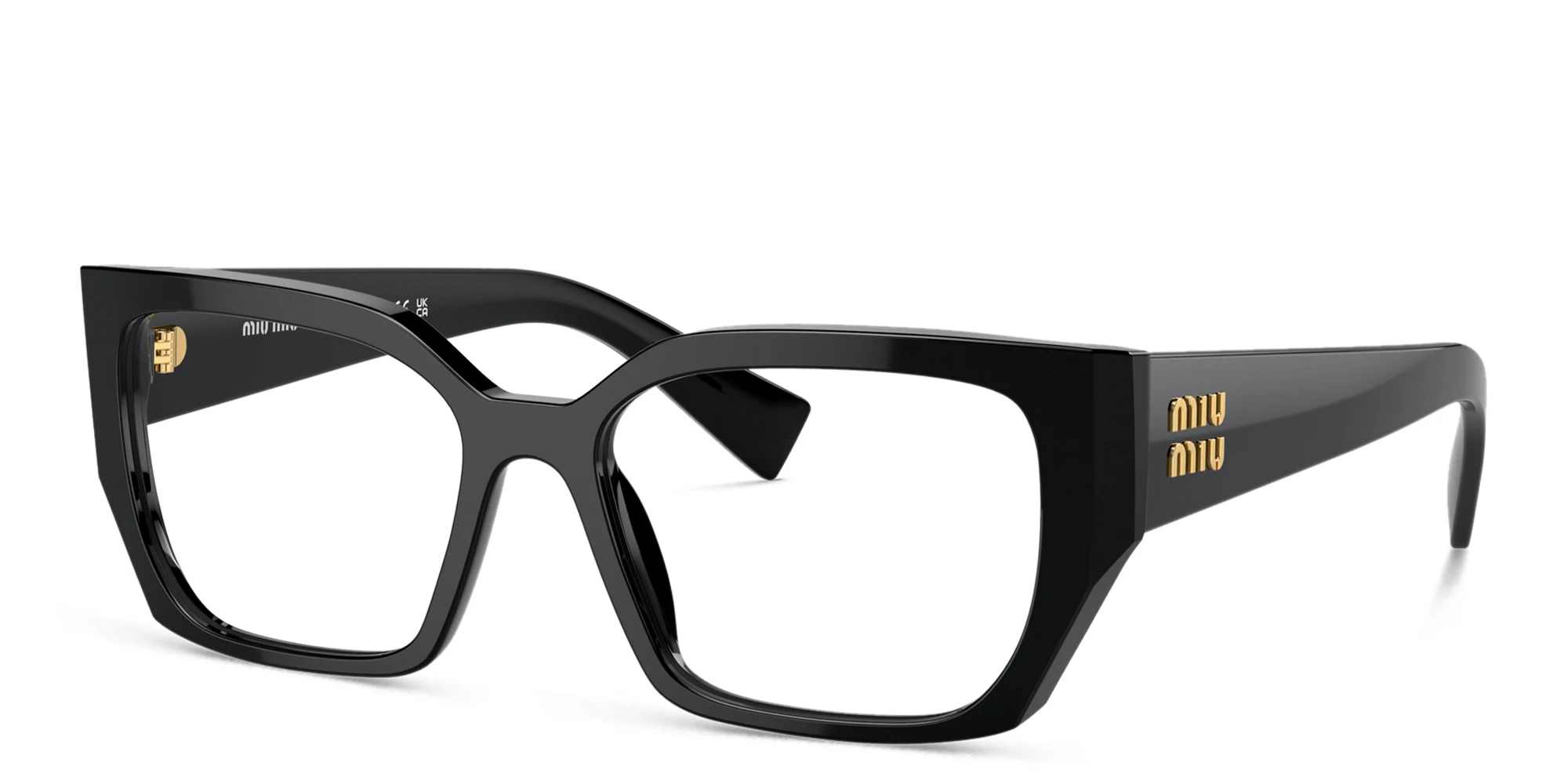 Shop MIU MIU Rectangle Eyeglasses in Black online.
