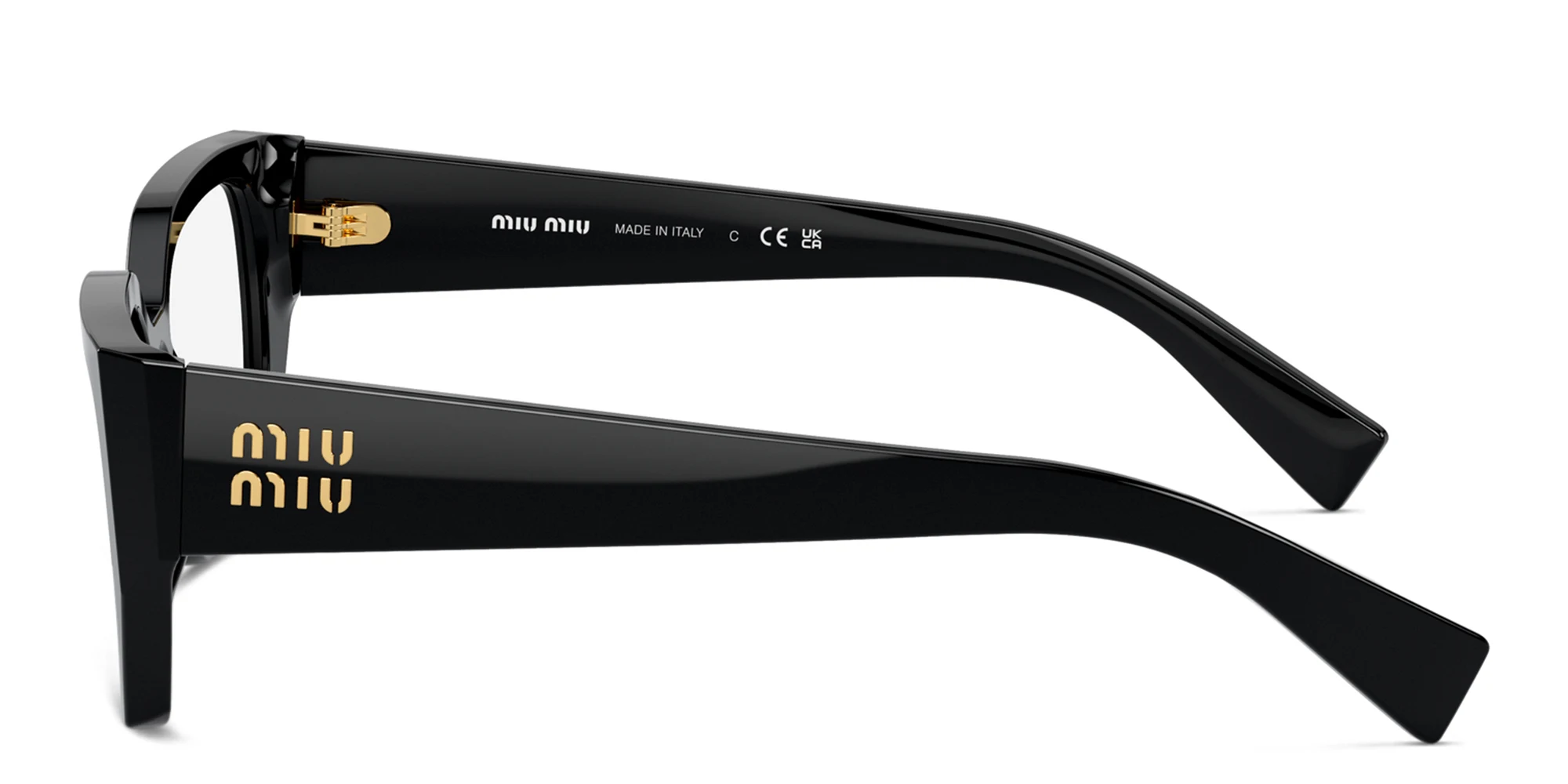 Shop MIU MIU Rectangle Eyeglasses in Black online.