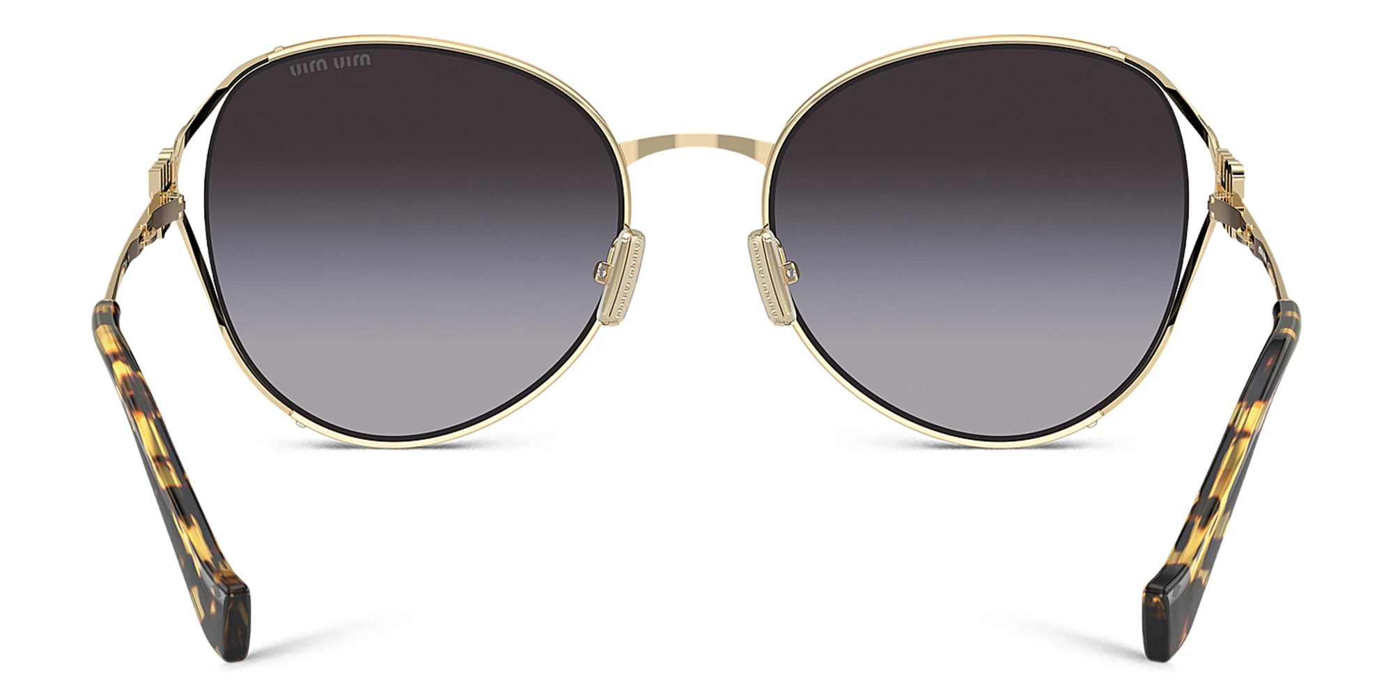 Shop MIU MIU Oversized Panthos Sunglasses in Pale Gold online.