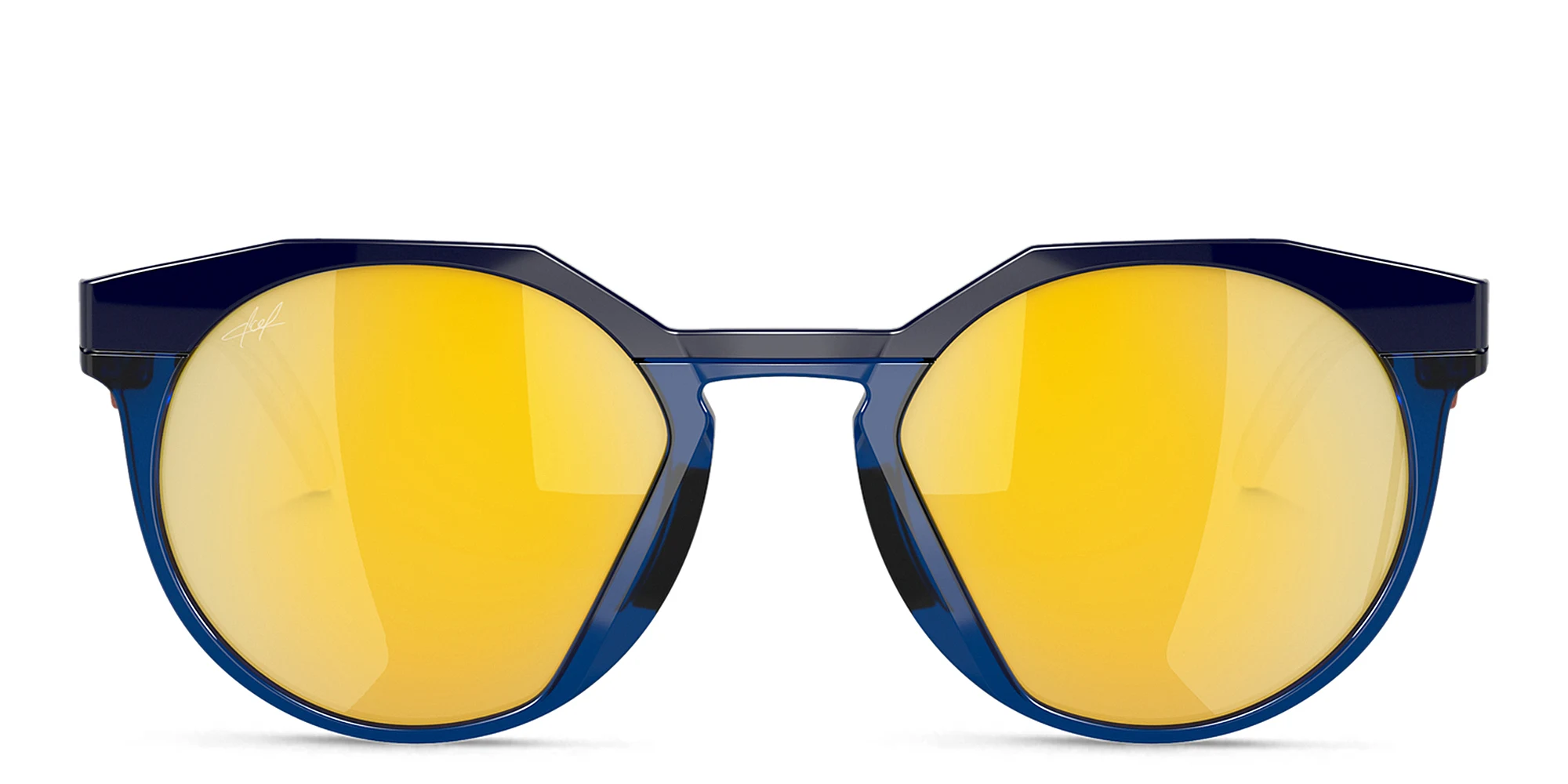 Shop Oakley HSTN Round Sunglasses in Blue online.