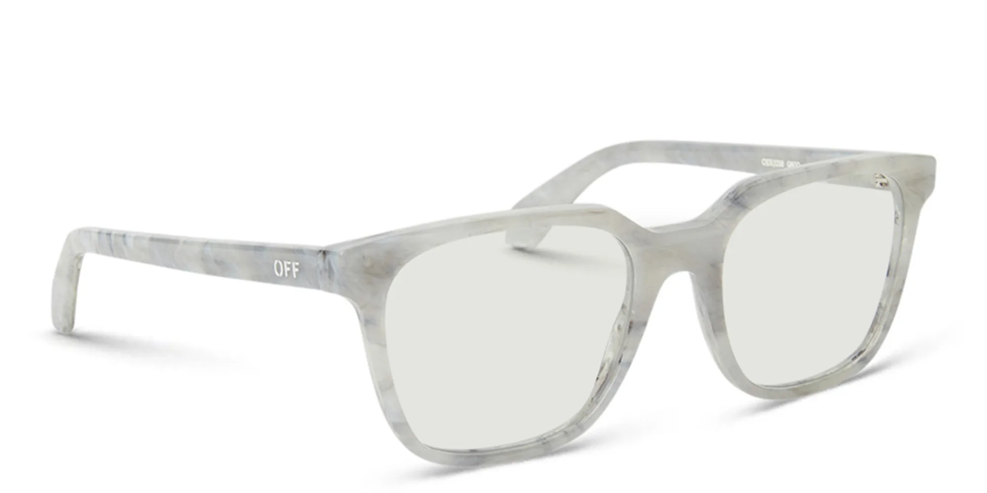 Shop OFF WHITE Unisex Square Eyeglasses in Marble online.