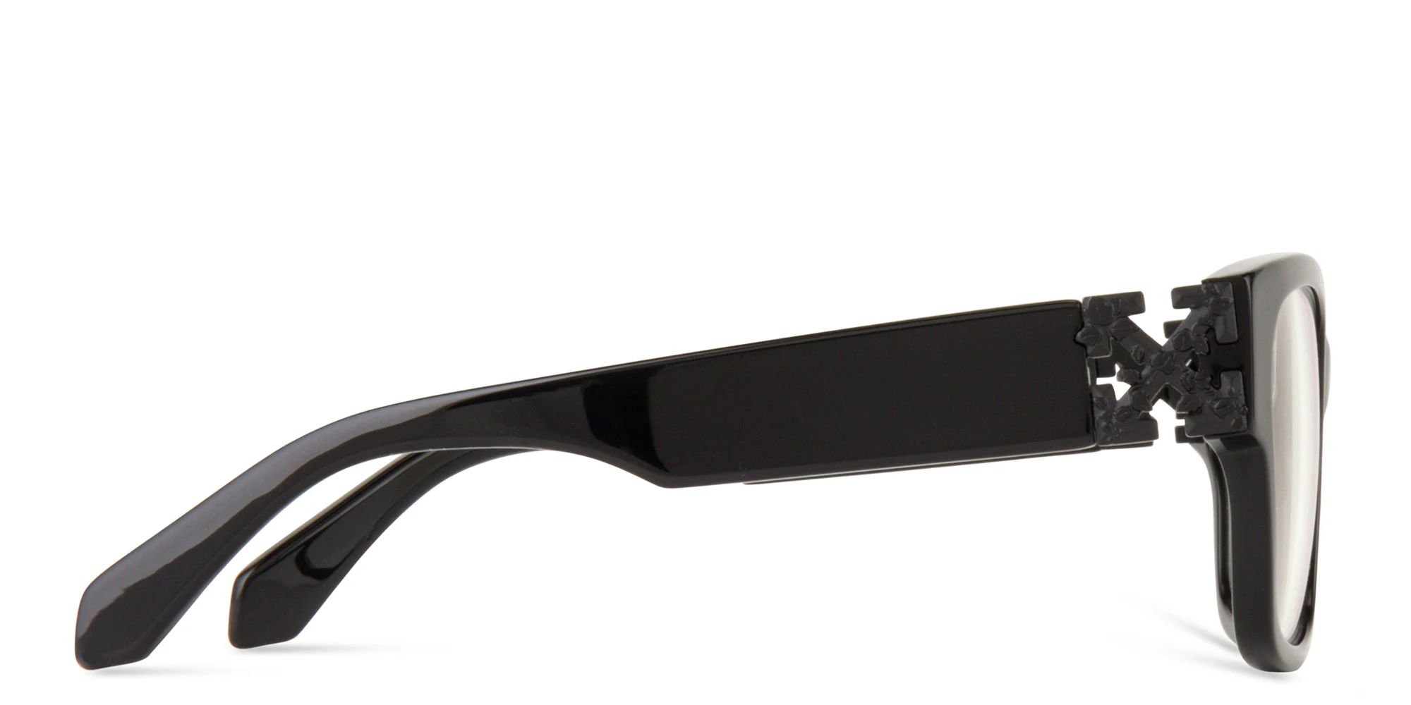 Shop OFF WHITE Style 47 Unisex Square Eyeglasses in Black online.