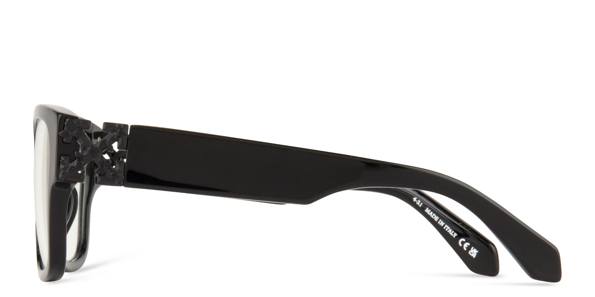 Shop OFF WHITE Style 47 Unisex Square Eyeglasses in Black online.