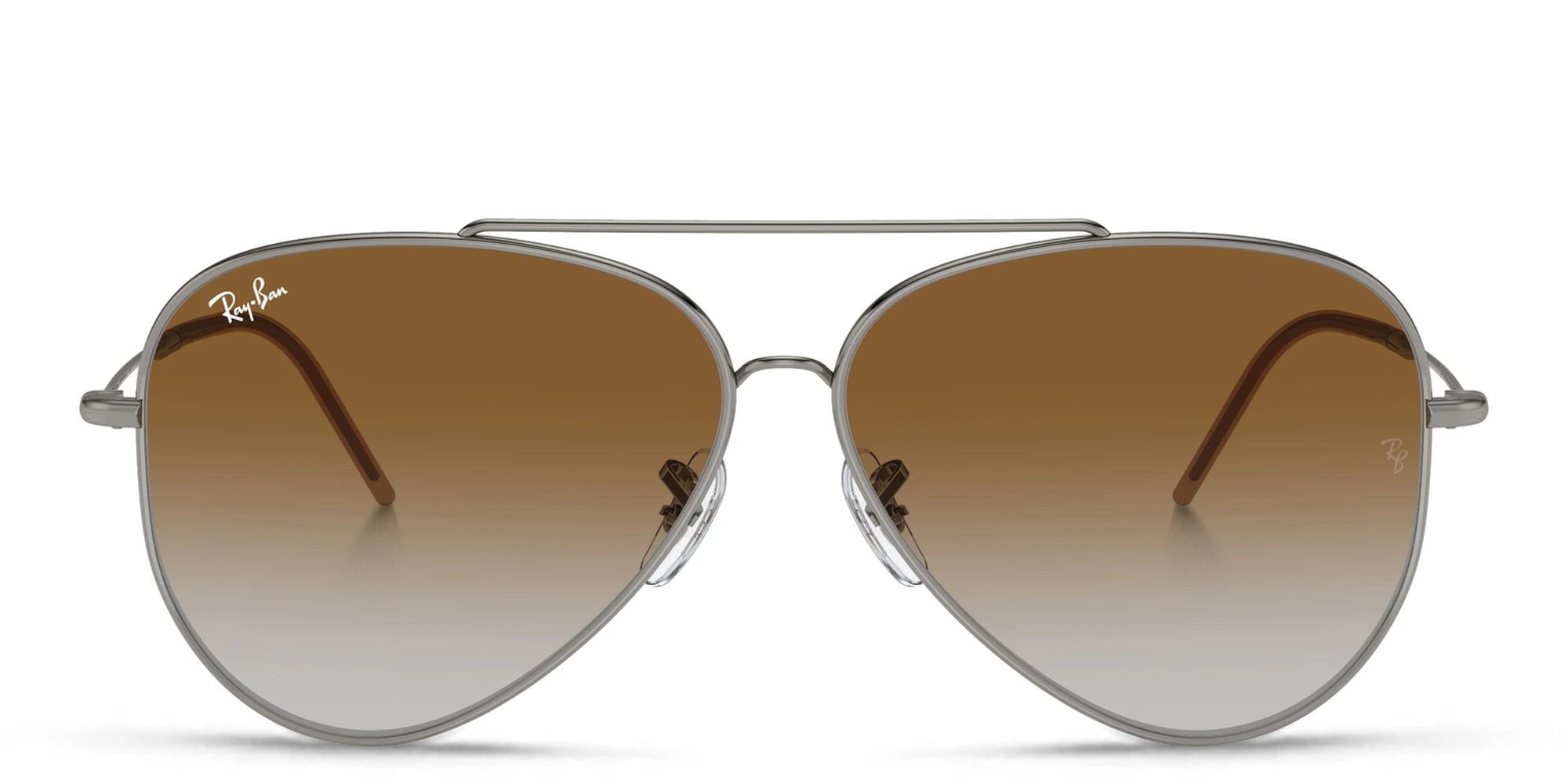 Shop Ray-Ban Aviator Reverse Wide Unisex Sunglasses in Gunmetal online.