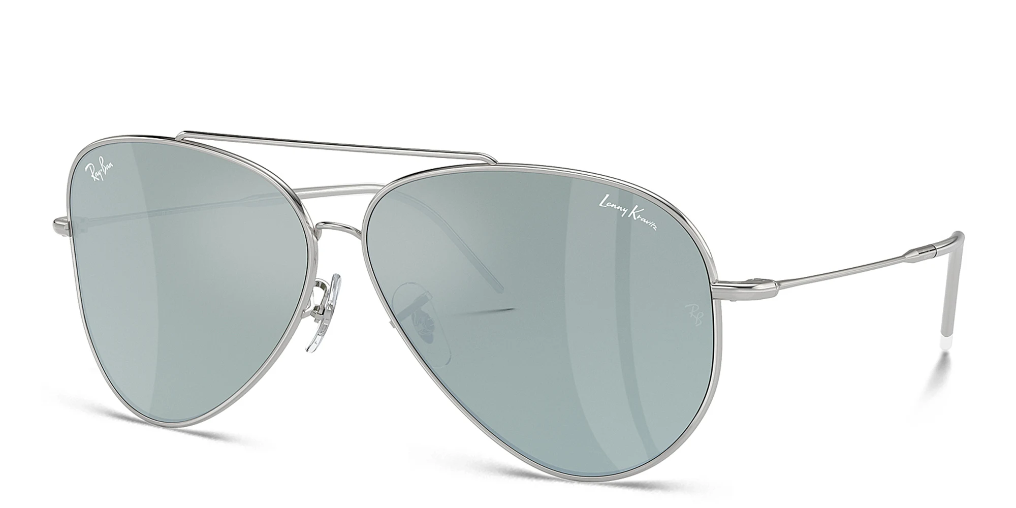 Shop Ray-Ban Reverse Unisex Pilot Sunglasses in Silver online.