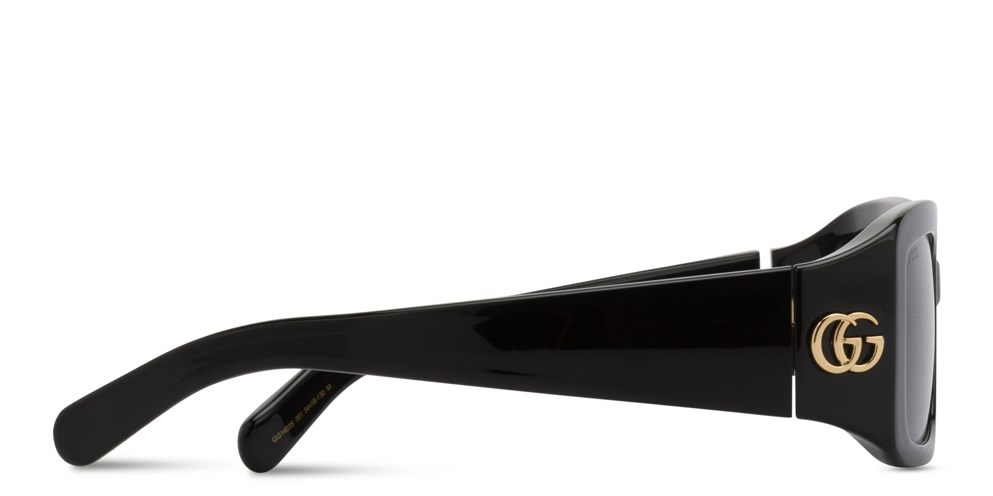 Shop GUCCI GG Rectangle Sunglasses in Black online.