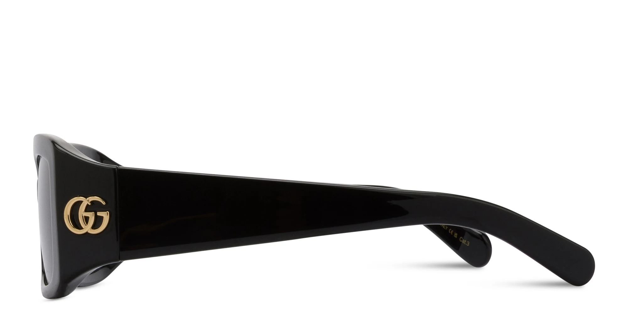 Shop GUCCI GG Rectangle Sunglasses in Black online.