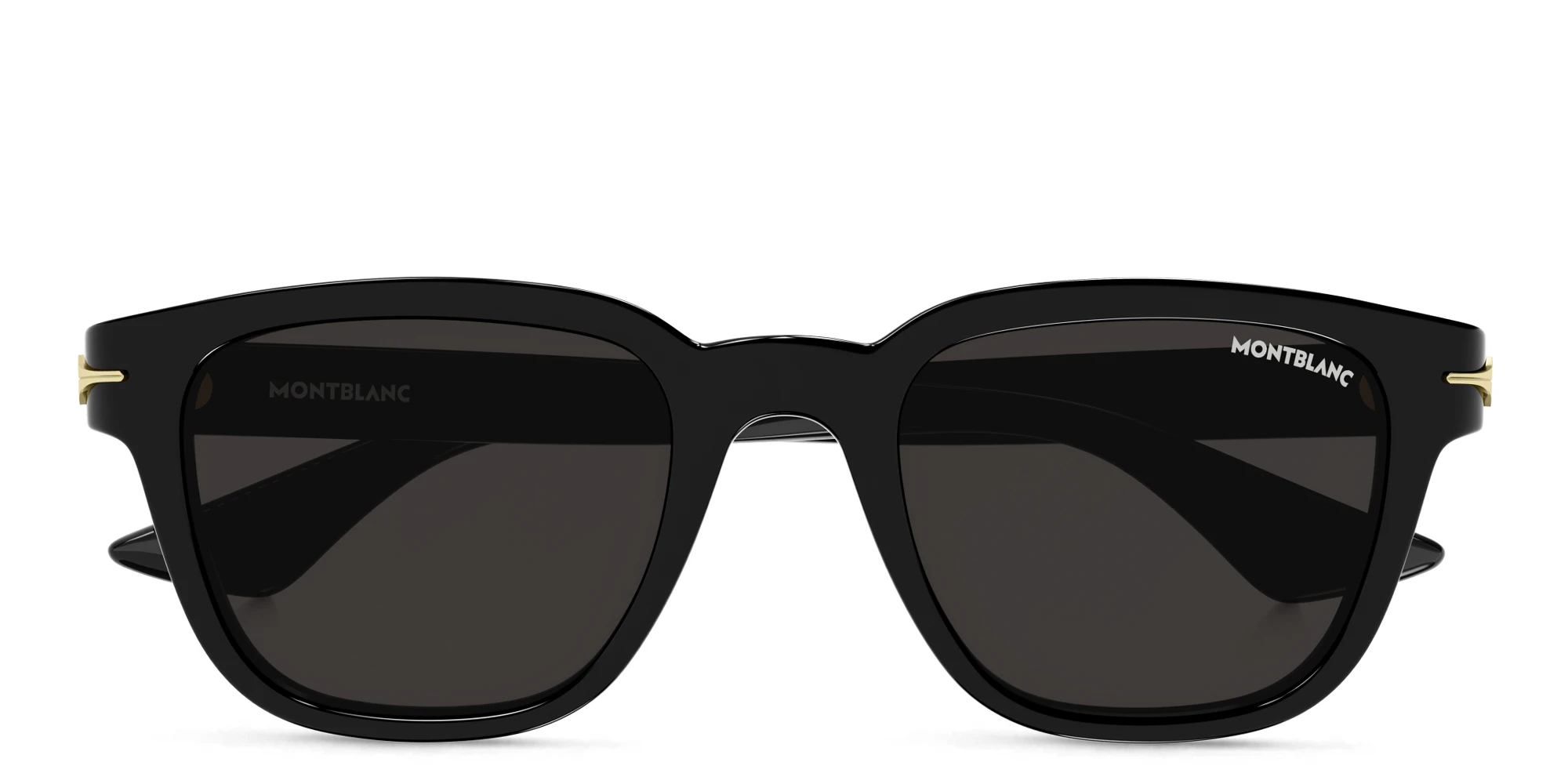 Shop MONTBLANC Square Sunglasses in Black online.