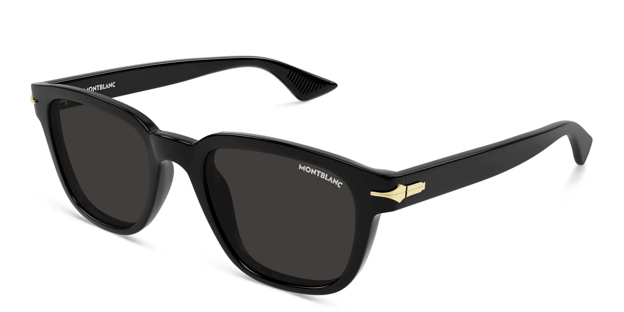 Shop MONTBLANC Square Sunglasses in Black online.