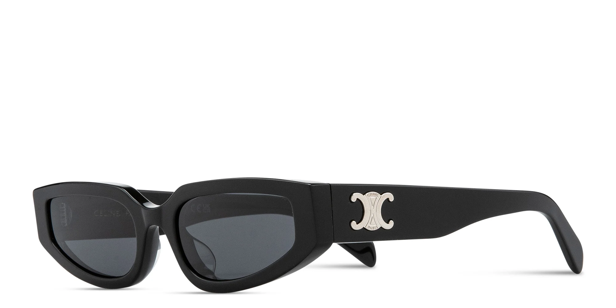 Shop CELINE Triomphe Geometric Sunglasses in Black online.