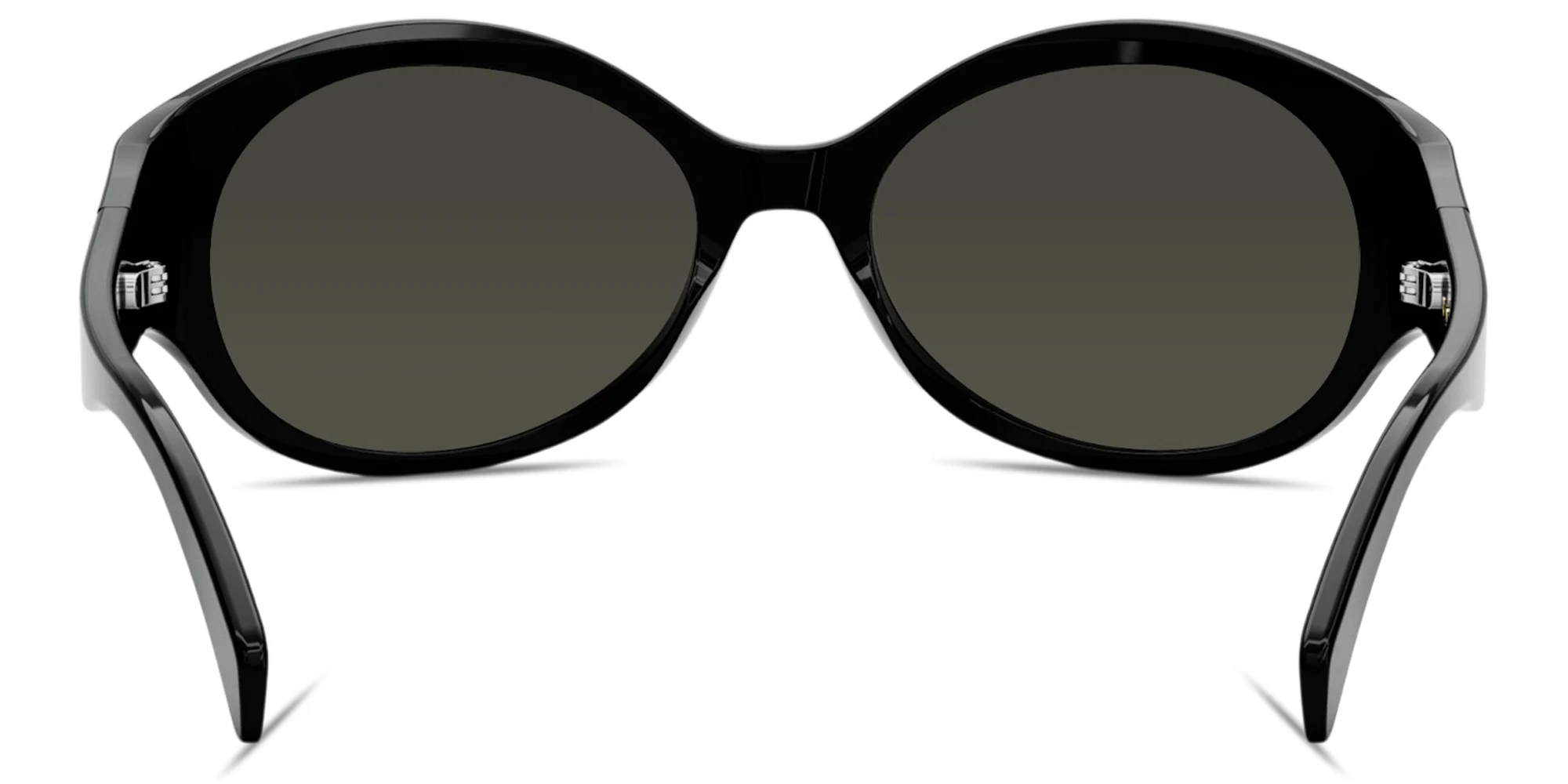 Shop CELINE Triomphe Oval Sunglasses in Black online.