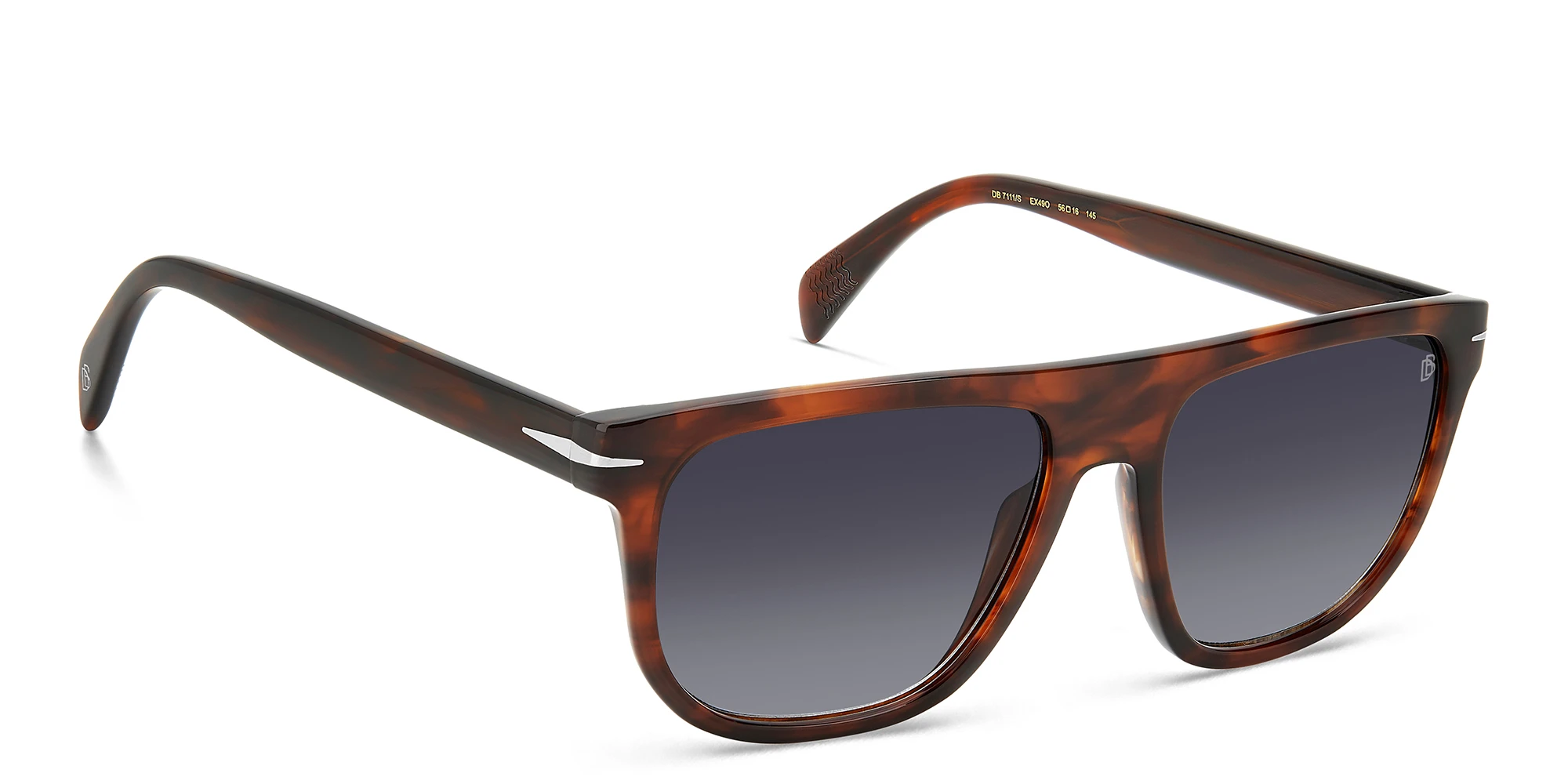 Shop DAVID BECKHAM Square Sunglasses in Brown Horn online.