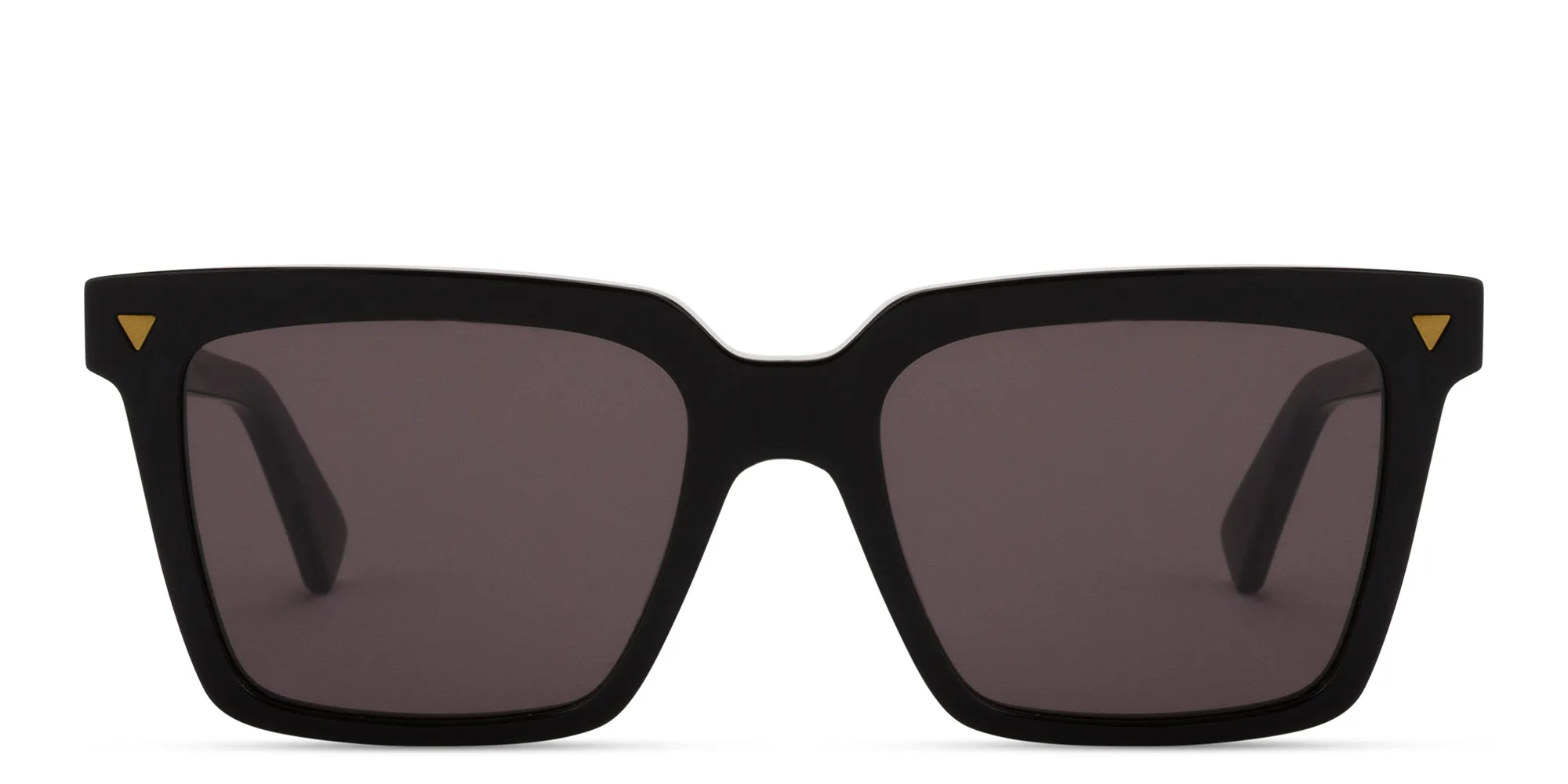 Shop BOTTEGA VENETA Rectangle Sunglasses in Black online.