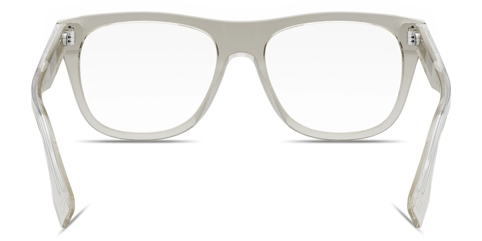 Shop FENDI Fendi First Brown Square Eyeglasses in Transparent Beige online.