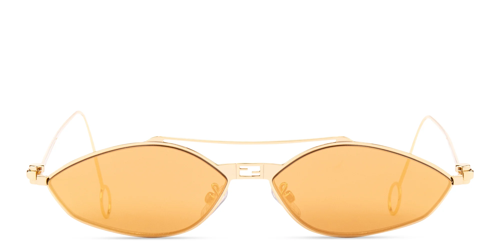 Shop FENDI Baguette Cat-Eye Sunglasses in Gold online.