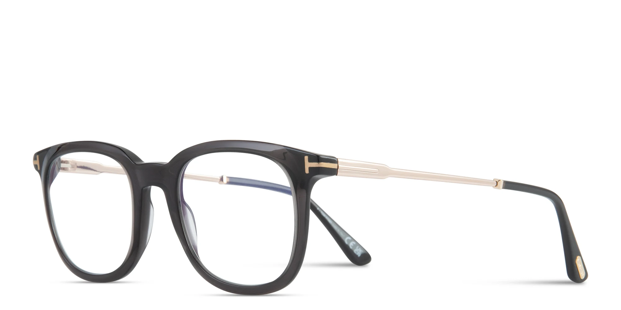 Shop TOM FORD Square Eyeglasses in Shiny Black online.