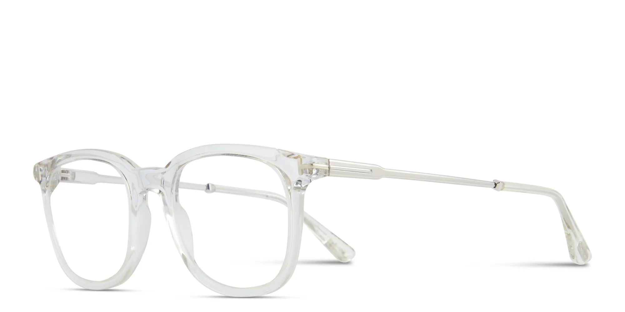 Shop TOM FORD Square Eyeglasses in Crystal online.