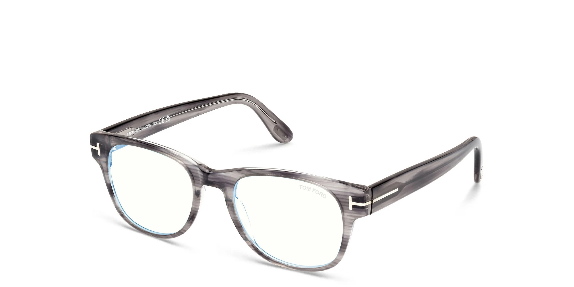 Shop TOM FORD Square Eyeglasses in Grey/striped online.