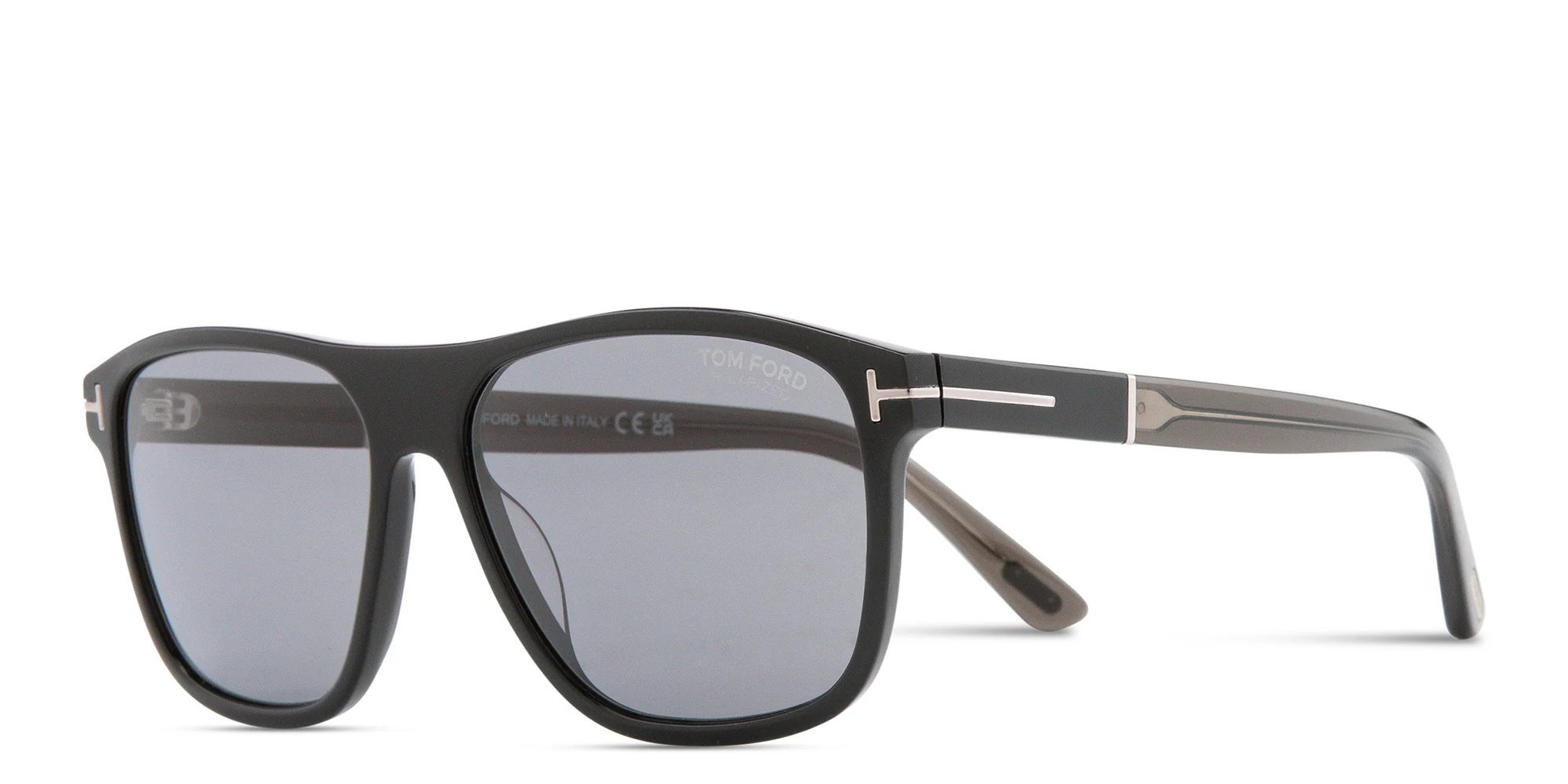Shop TOM FORD Frances Square Sunglasses in Shiny Black online.