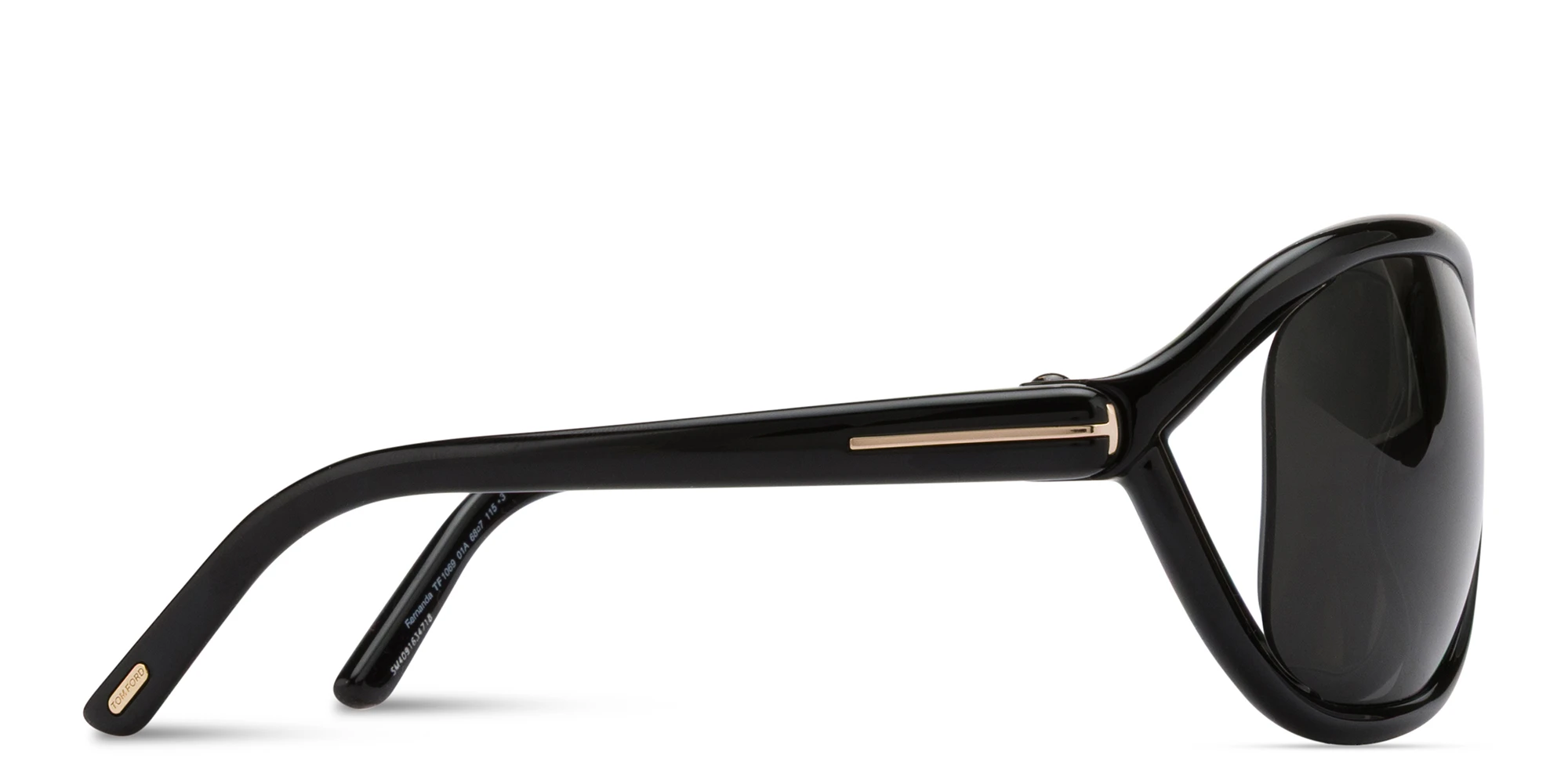 Shop TOM FORD Fernanda Wide Butterfly Sunglasses in Shiny Black online.