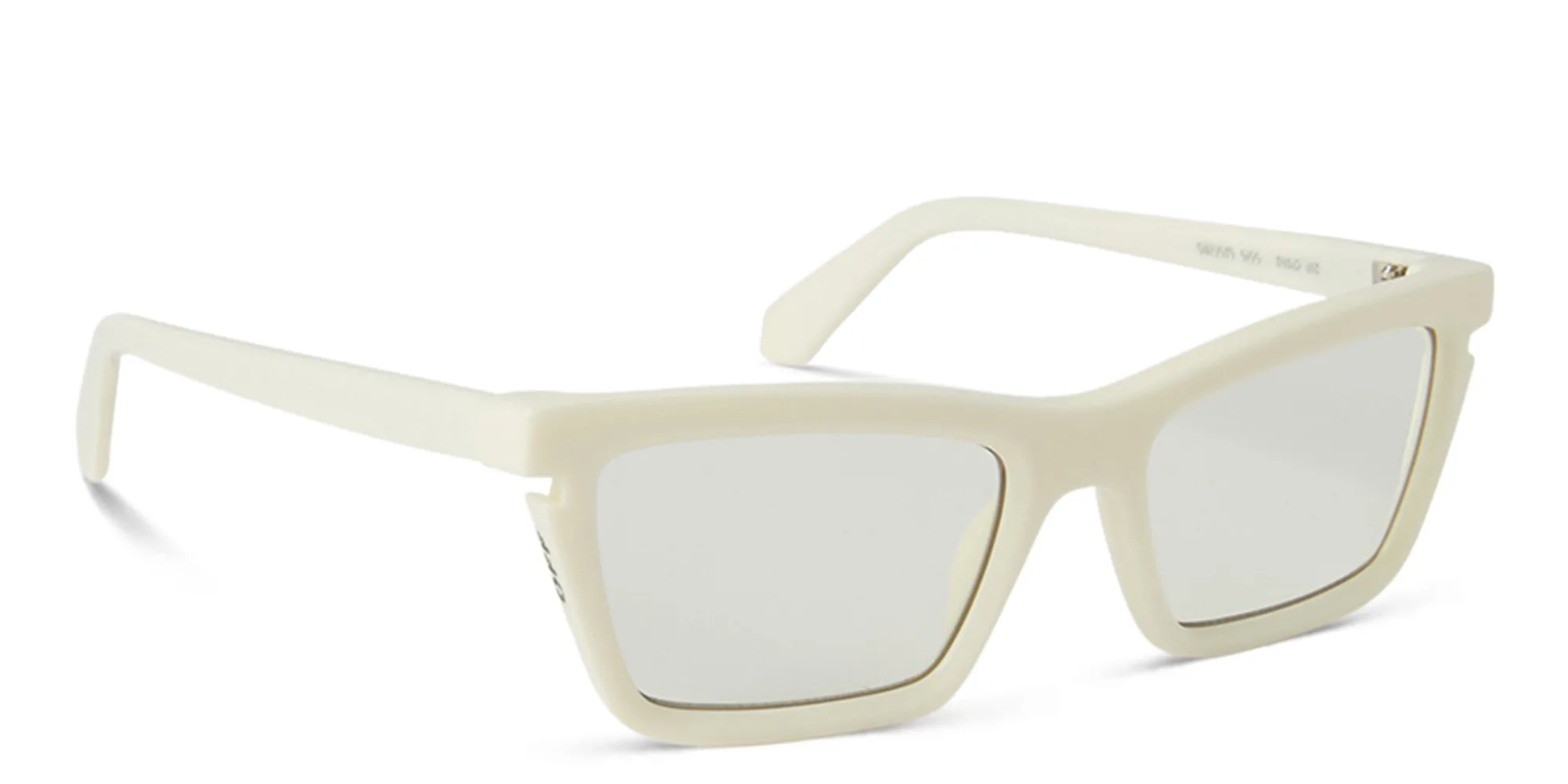 Shop OFF WHITE Style 50 Unisex Wide Cat-Eye Eyeglasses in White online.