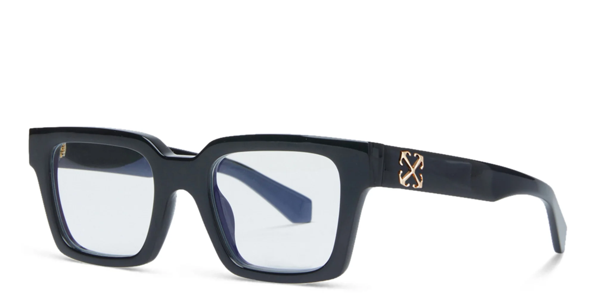 Shop OFF WHITE Style 72 Unisex Square Eyeglasses in Black online.