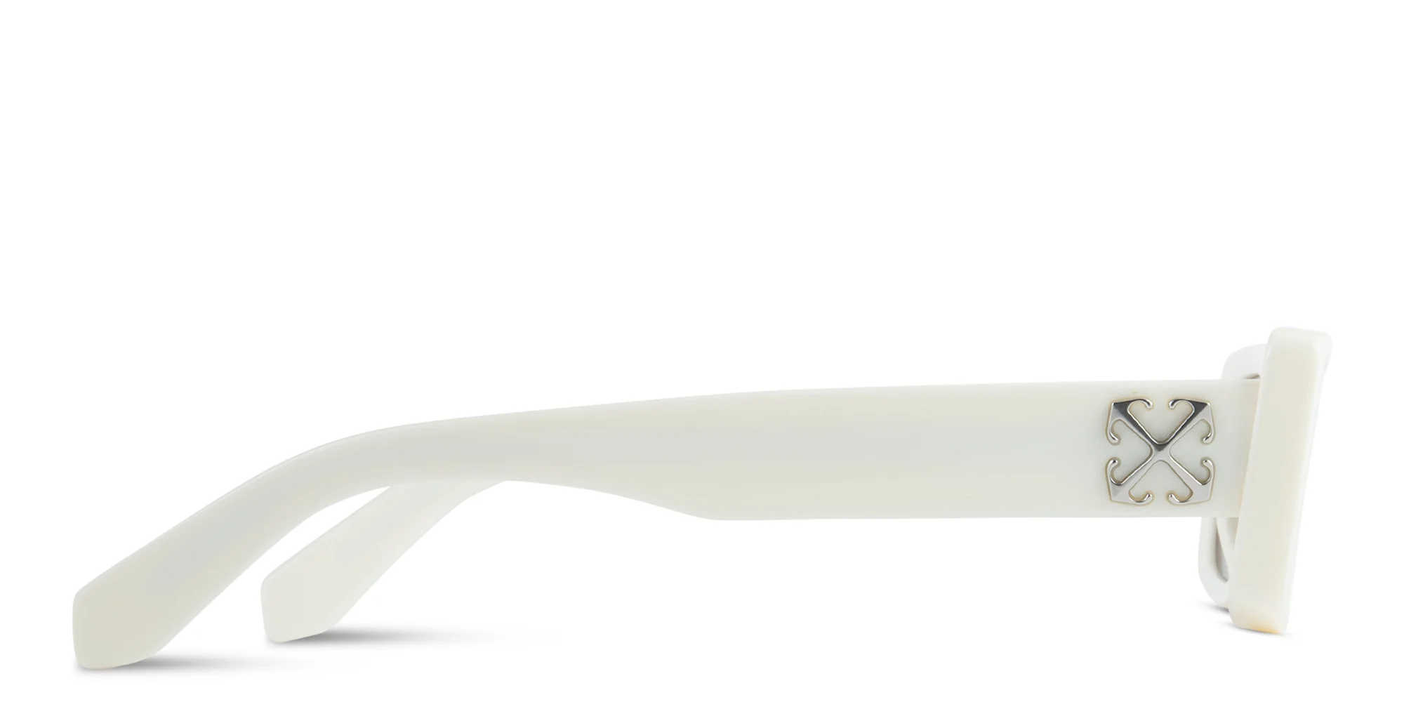 Shop OFF WHITE Arthur Unisex Rectangle Sunglasses in White online.