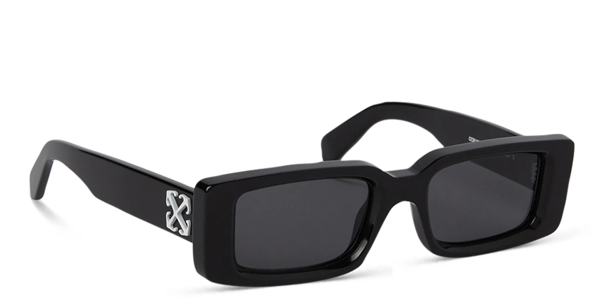 Shop OFF WHITE Arthur Unisex Rectangle Sunglasses in Black online.
