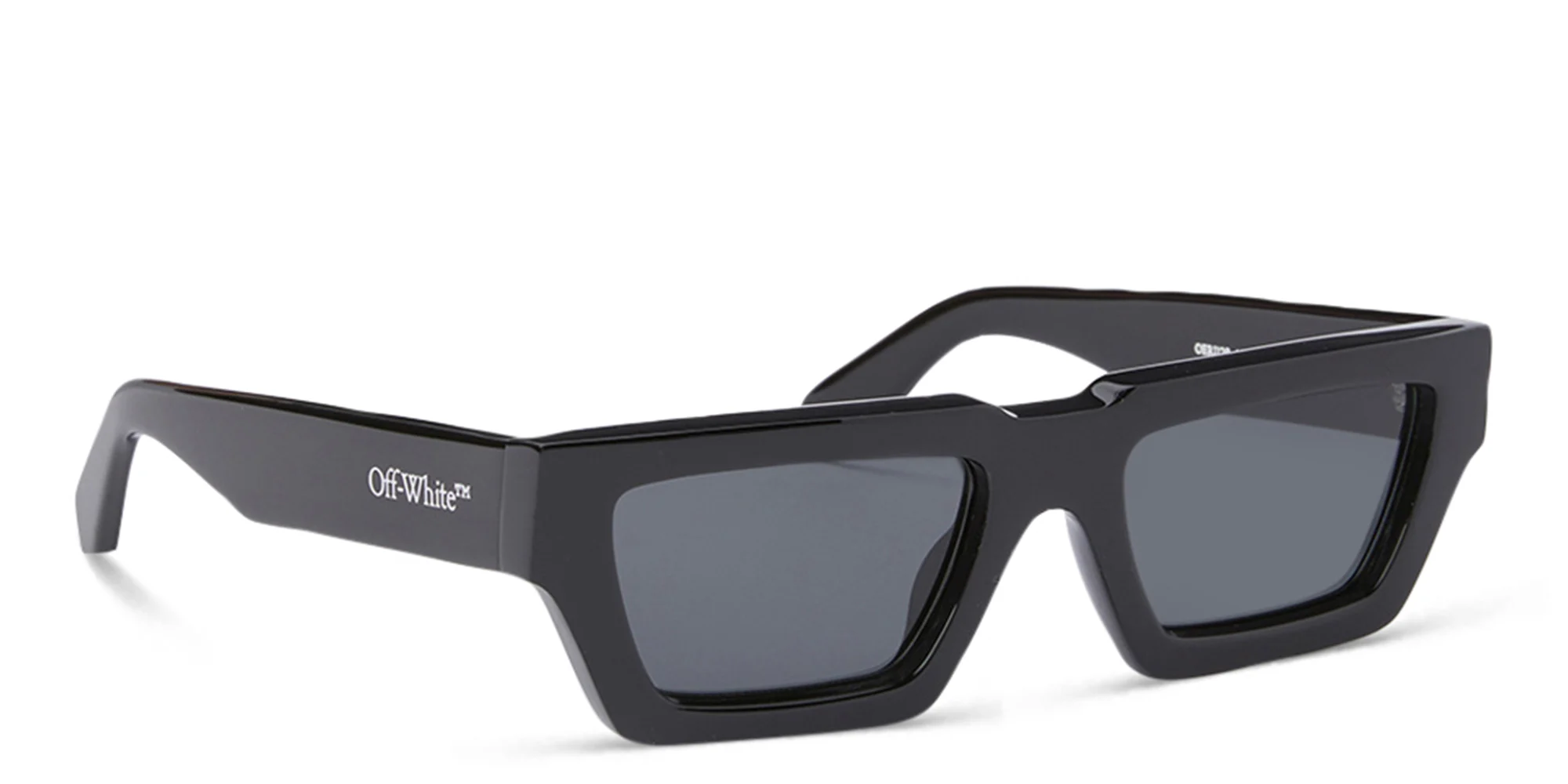 Shop OFF WHITE Manchester Unisex Rectangle Sunglasses in Black online.