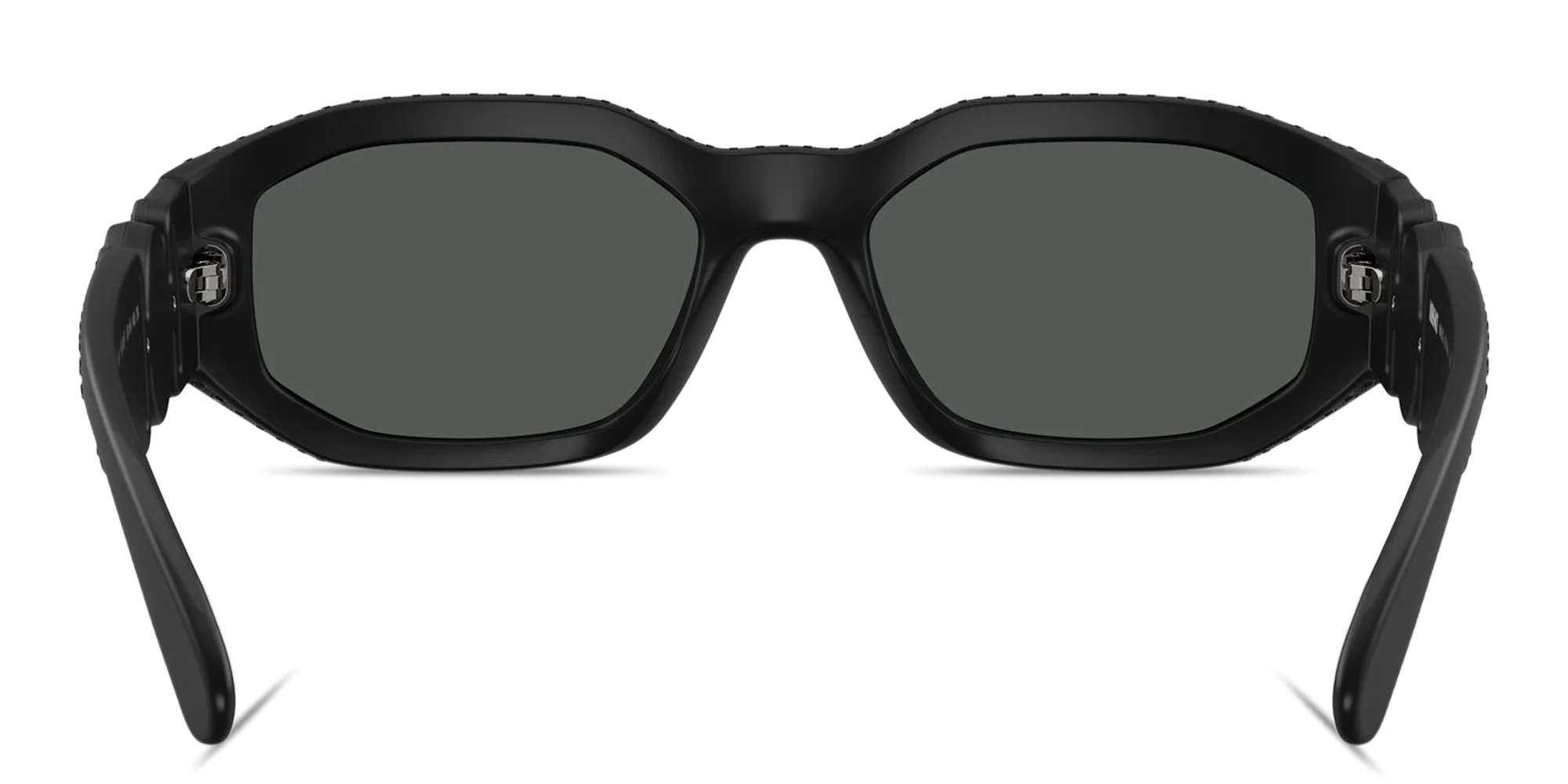 Shop VERSACE Medusa Biggie Irregular Sunglasses in Polished Black online.