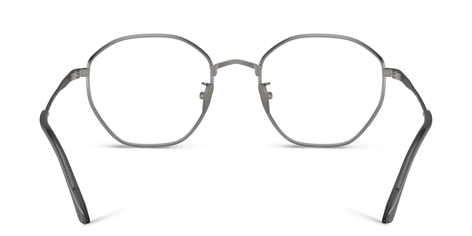Shop GIORGIO ARMANI Irregular Eyeglasses in Matte Gunmetal online.