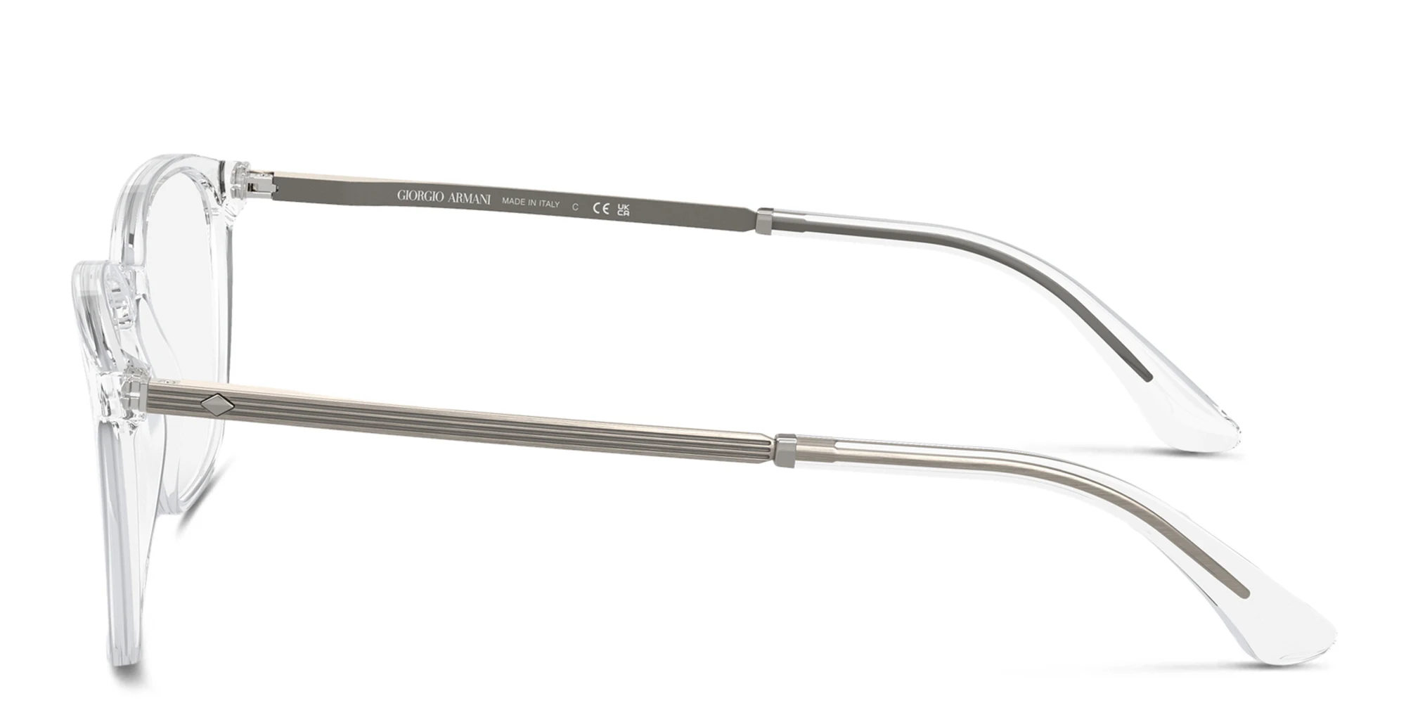 Shop GIORGIO ARMANI Square Eyeglasses in Crystal online.
