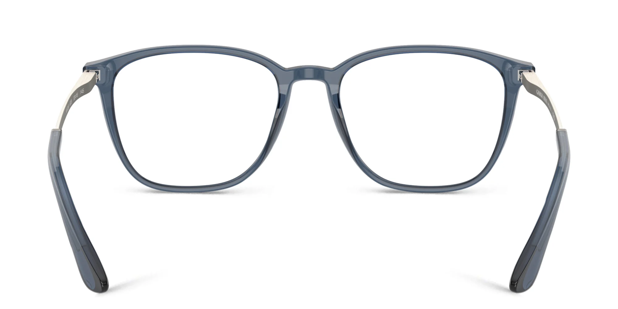 Shop GIORGIO ARMANI Square Eyeglasses in Transparent Blue online.