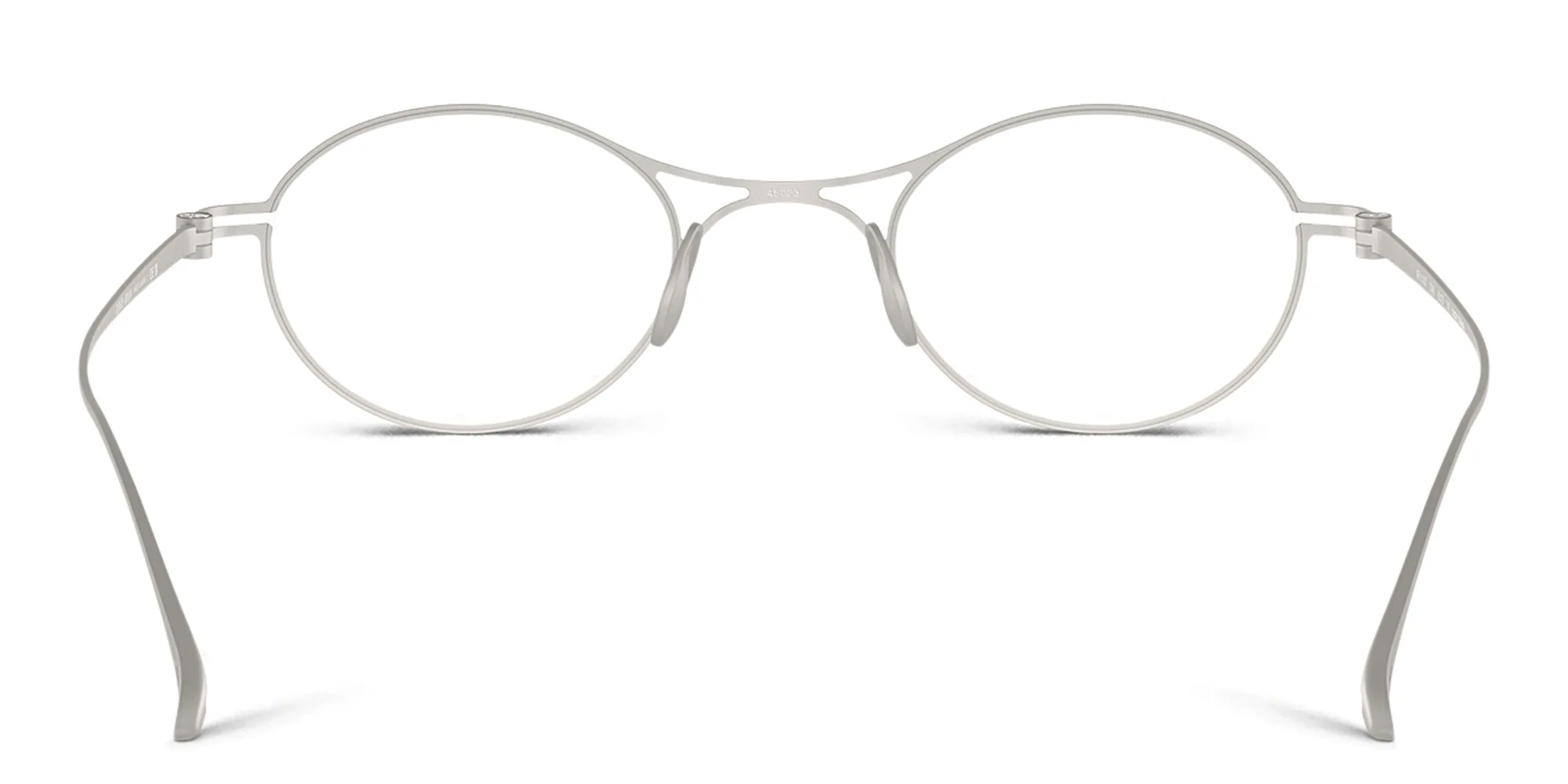 Shop GIORGIO ARMANI Double Dutch Oval Eyeglasses in Matte Silver online.