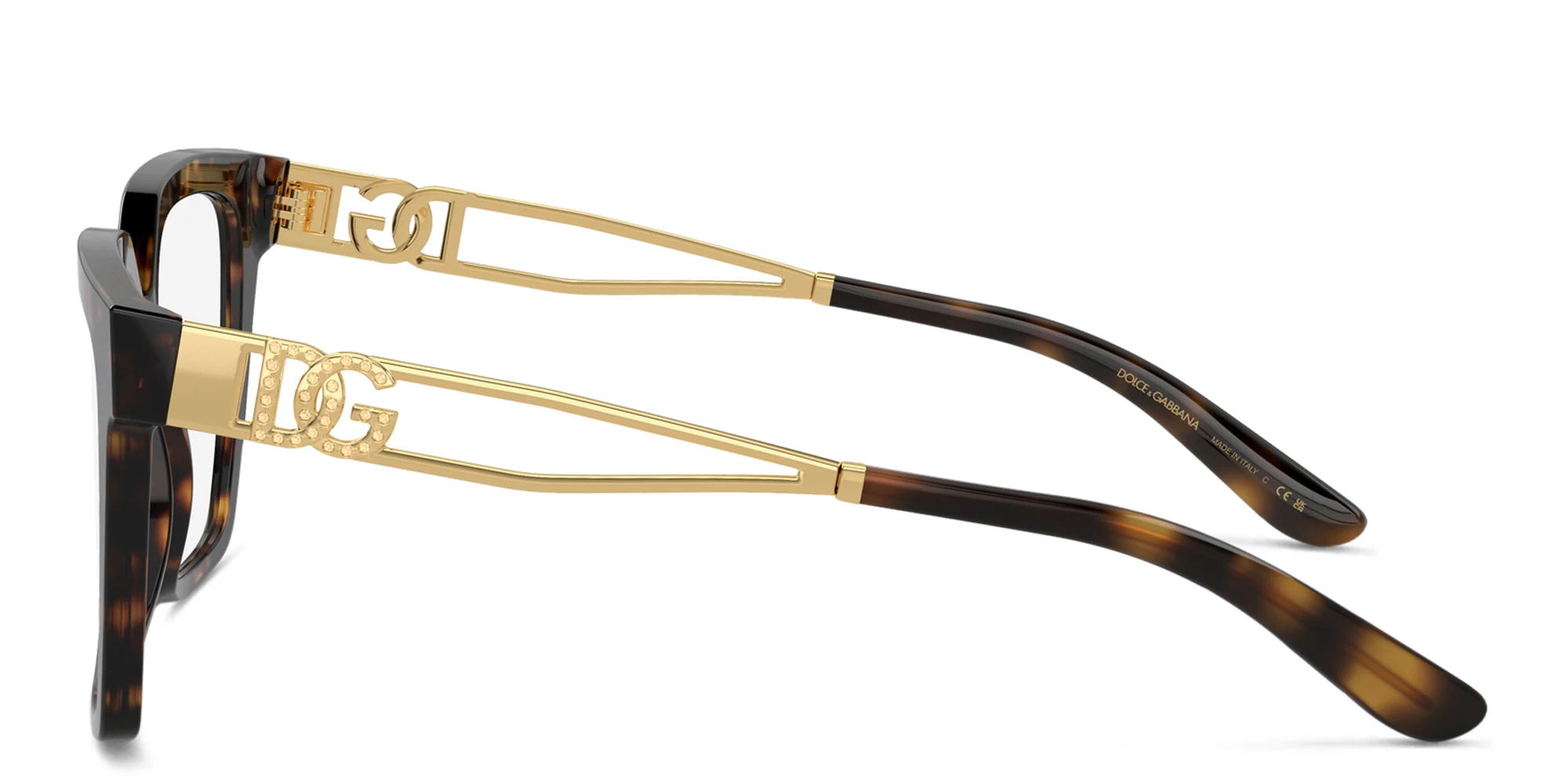 Shop Dolce & Gabbana Square Eyeglasses in Havana online.