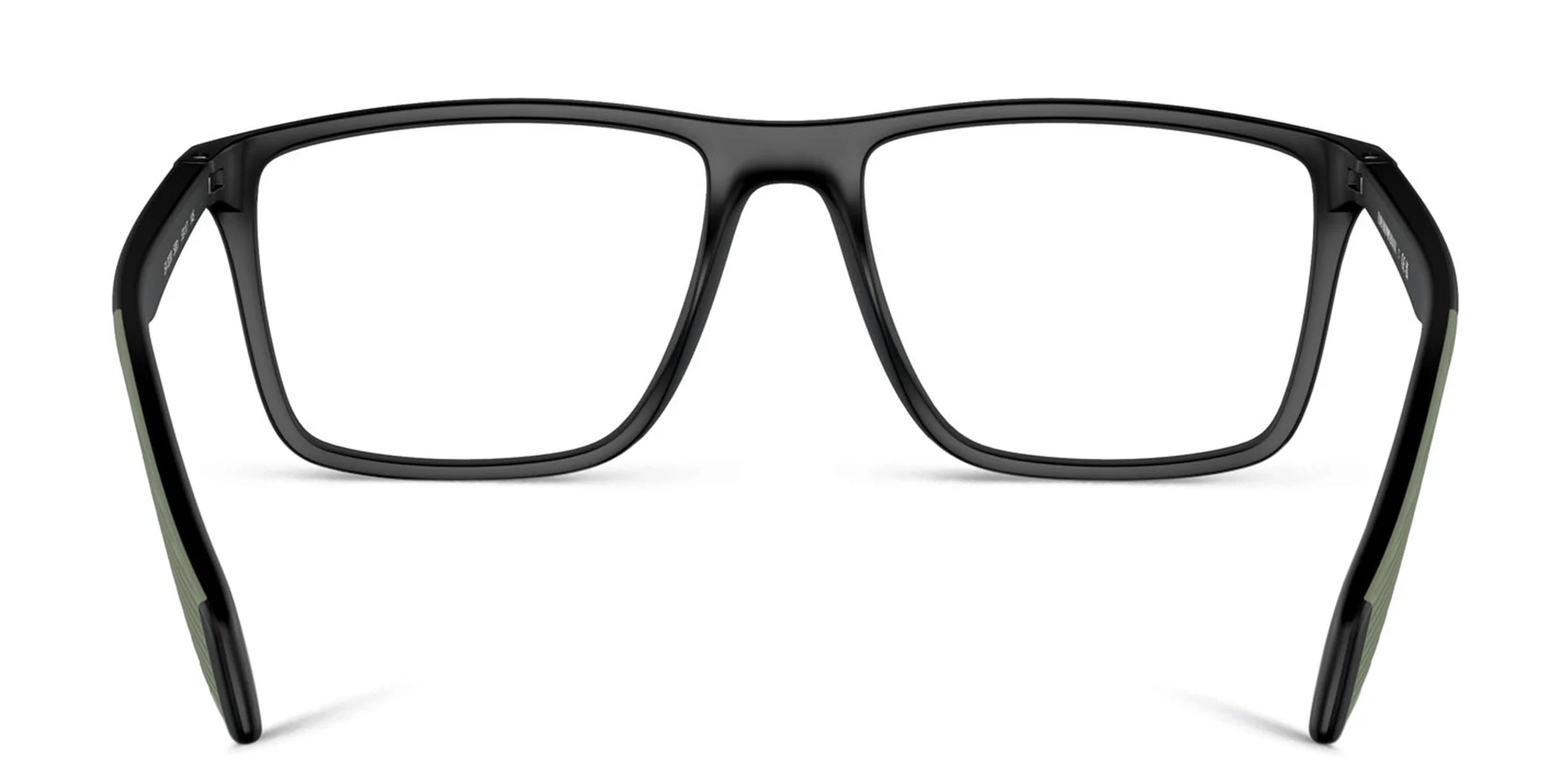 Shop Emporio Armani Wide Pillow Eyeglasses in Matte Black online.