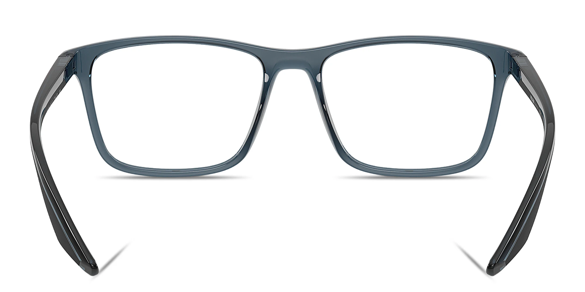 Shop Prada Linea Rossa Logo Signature Wide Pillow Eyeglasses in Transparent Blue online.