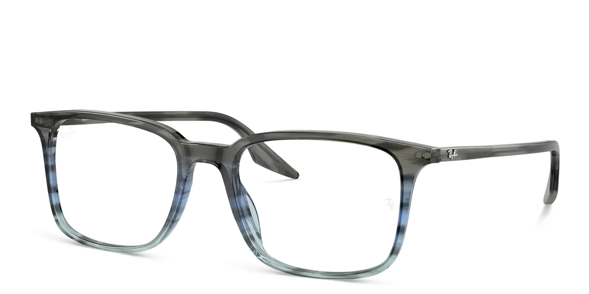 Shop Ray-Ban Unisex Wide Rectangle Eyeglasses in Grey online.
