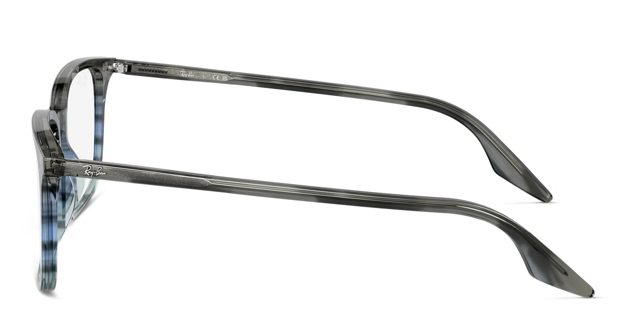Shop Ray-Ban Unisex Wide Rectangle Eyeglasses in Grey online.