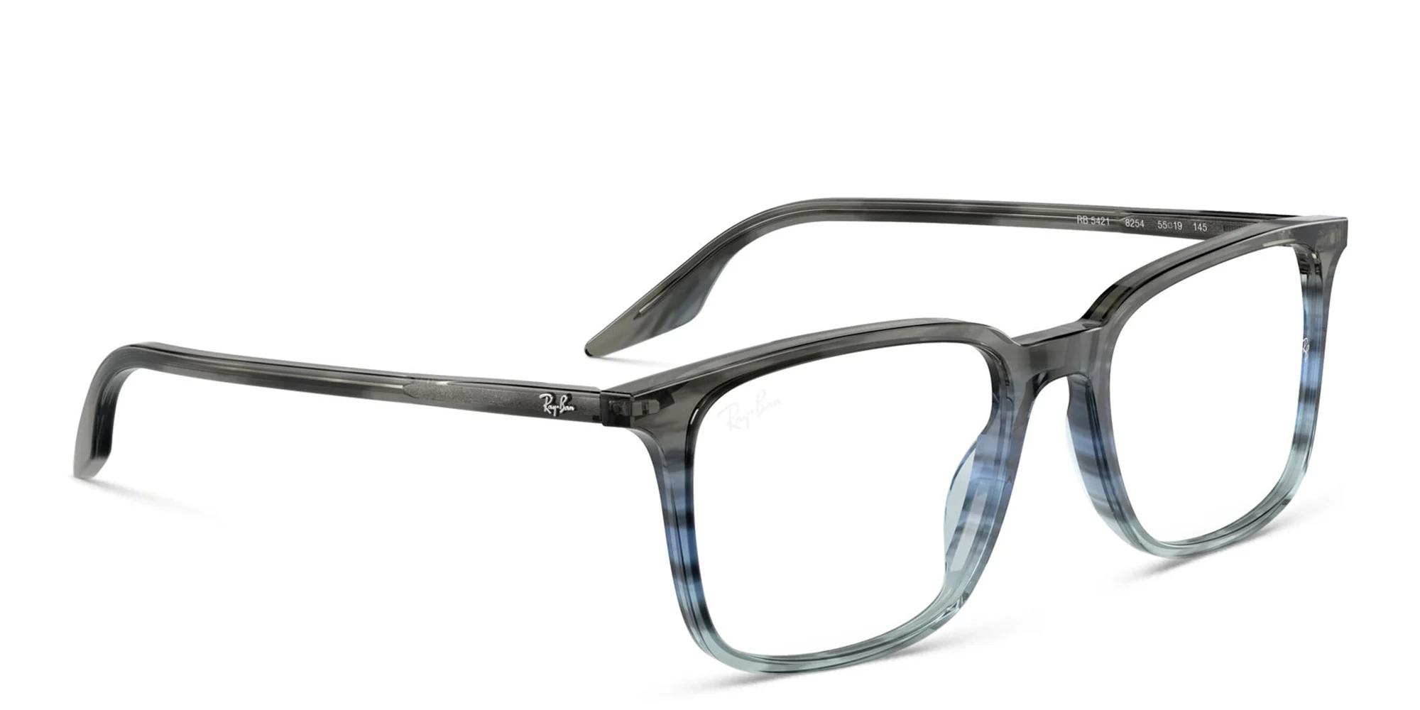 Shop Ray-Ban Unisex Wide Rectangle Eyeglasses in Grey online.