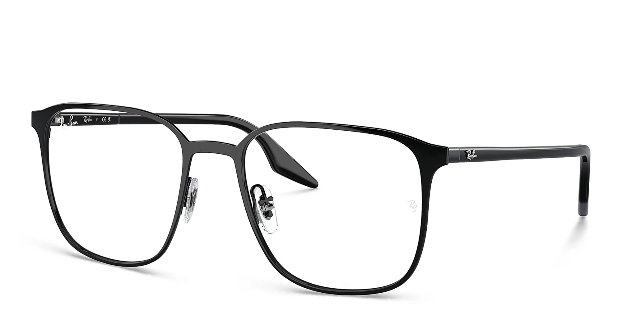 Shop Ray-Ban Unisex Square Eyeglasses in Black online.