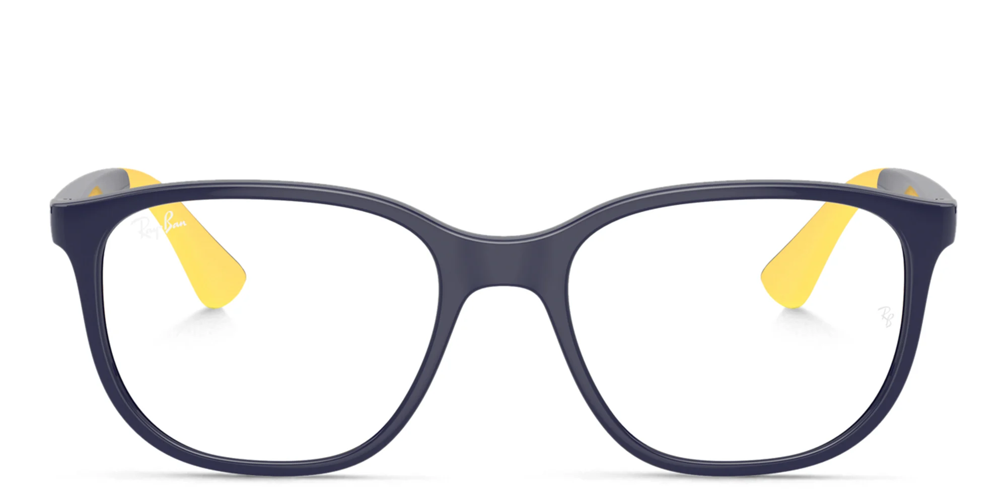 Shop Ray-Ban Junior Kids Square Eyeglasses in Dark Blue On Yellow online.