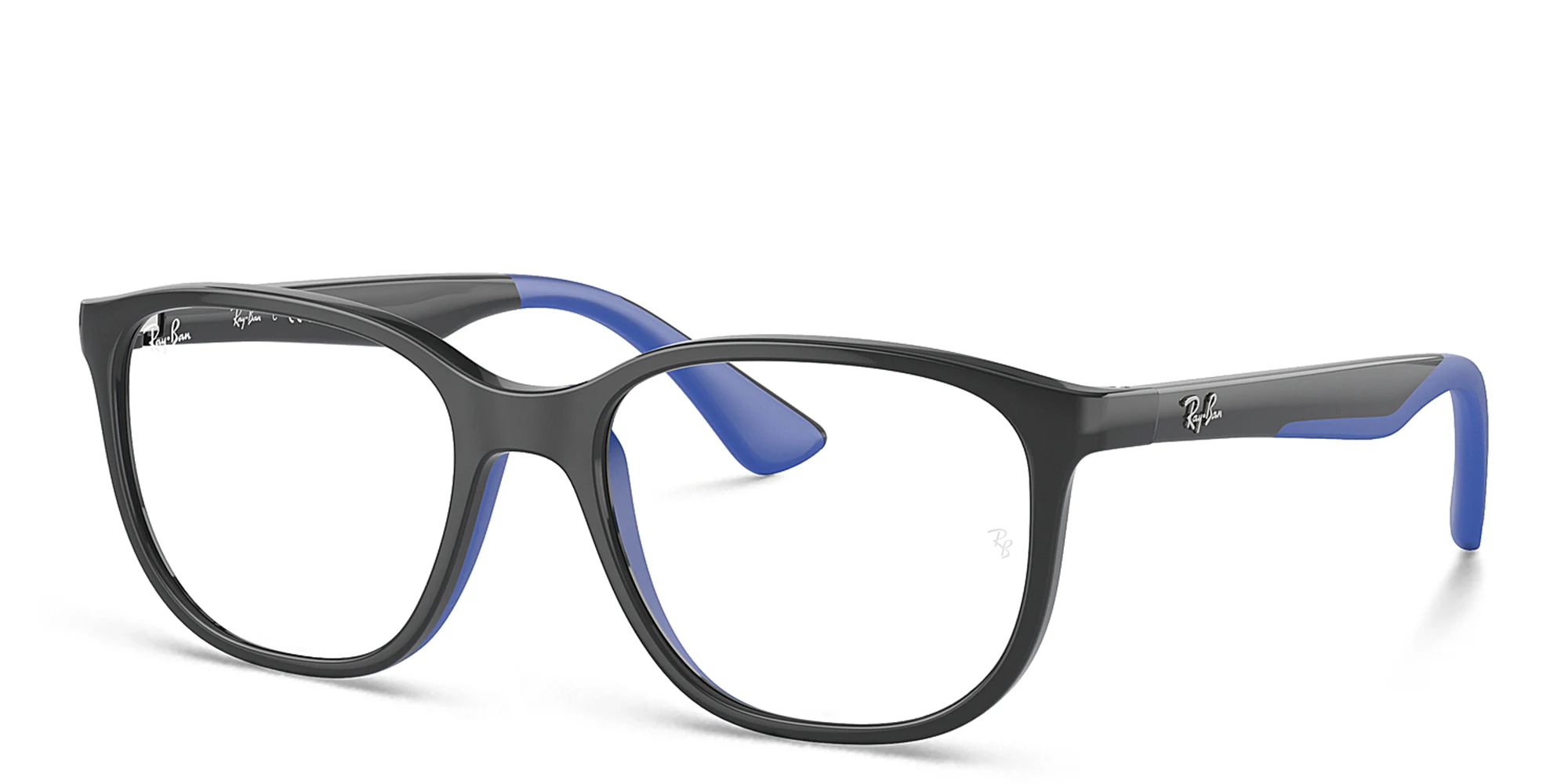 Shop Ray-Ban Junior Kids Square Eyeglasses in Grey On Blue online.