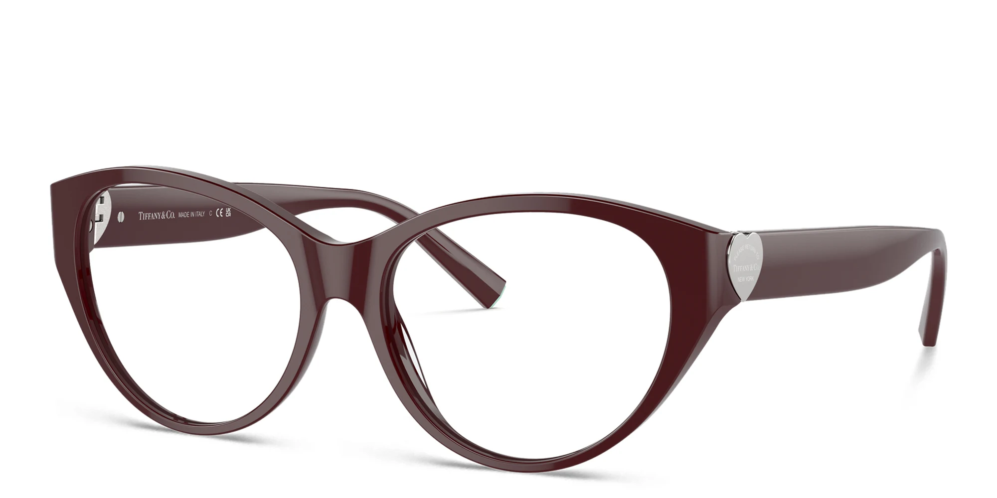 Shop TIFFANY Cat-Eye Eyeglasses in Burgundy online.