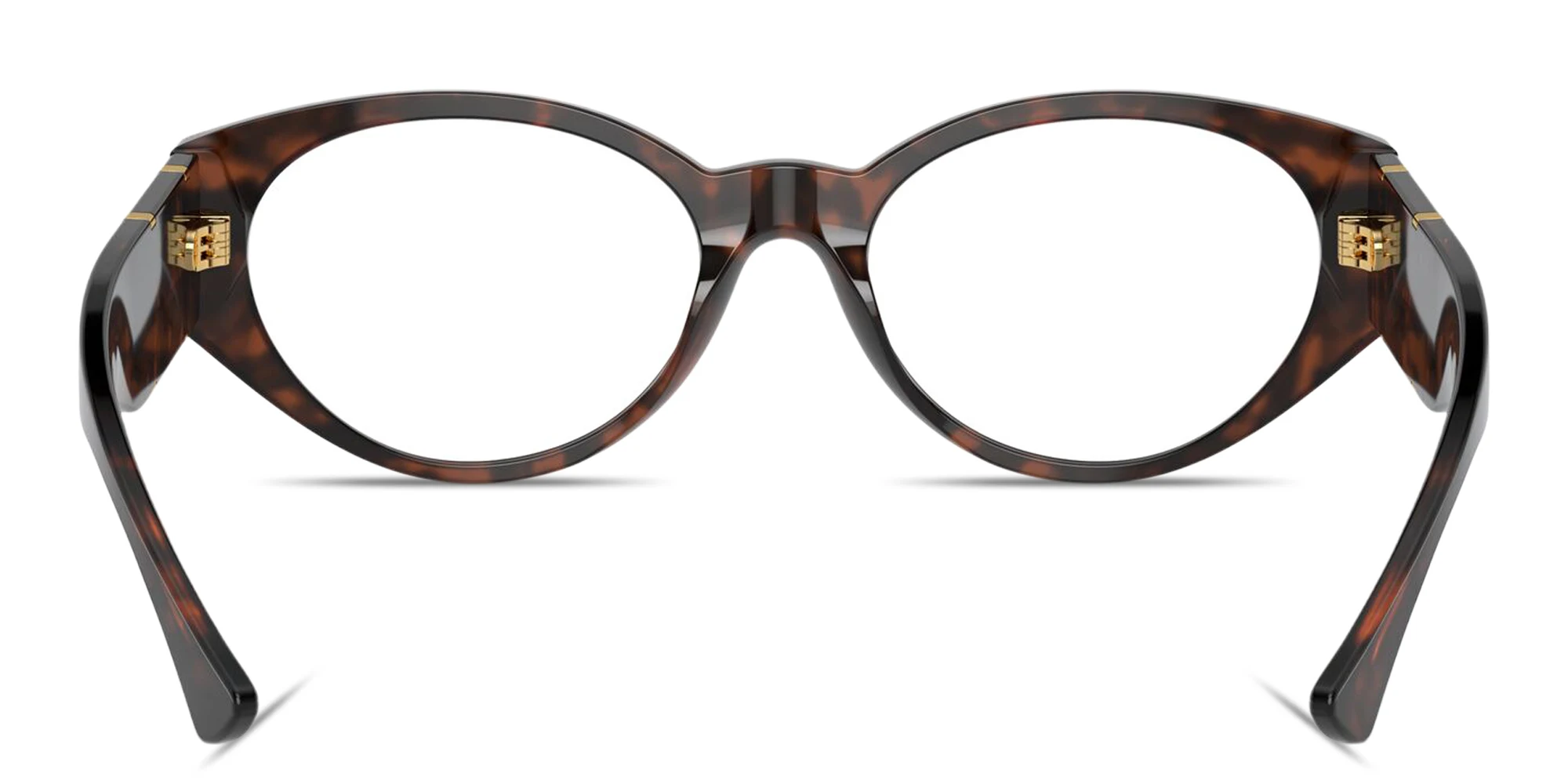 Shop VERSACE Medusa Oval Eyeglasses in Havana online.