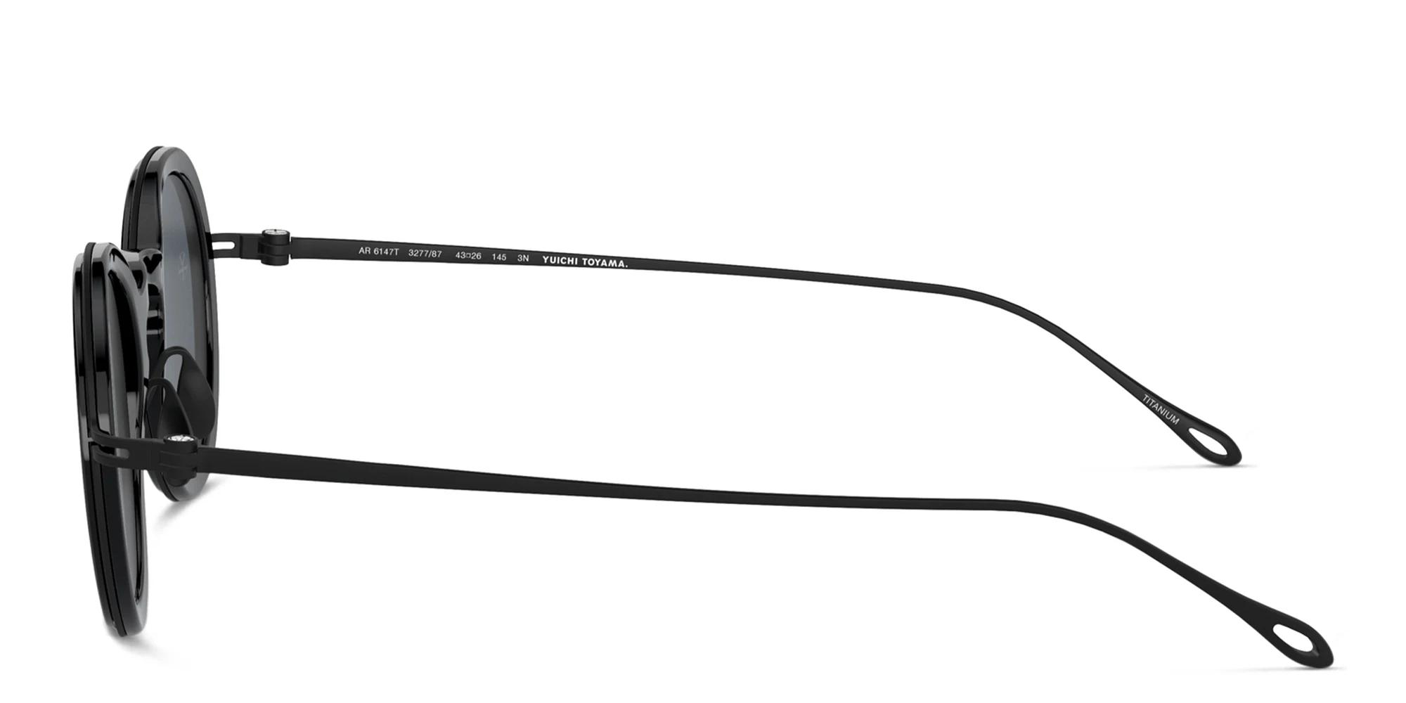 Shop GIORGIO ARMANI Unisex Round Sunglasses in Shiny Black online.