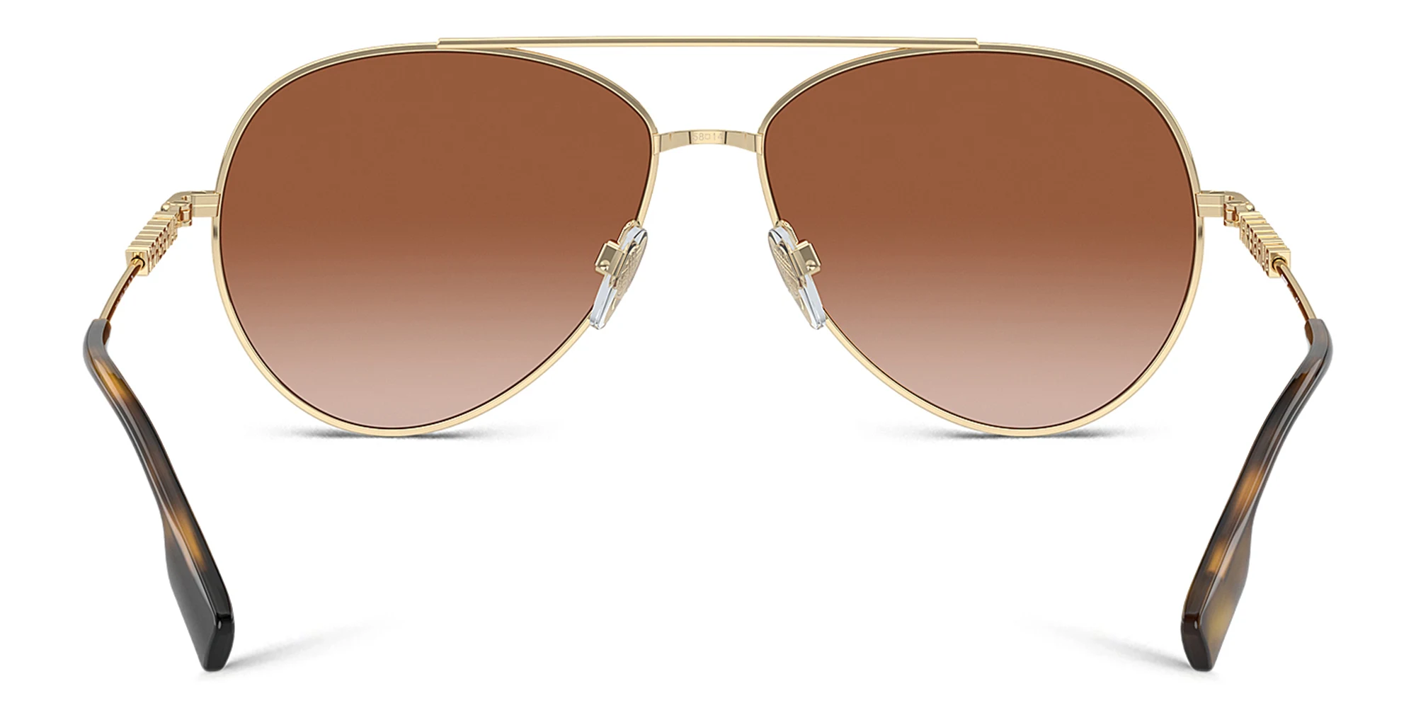 Shop BURBERRY Pilot Sunglasses in Light Gold online.