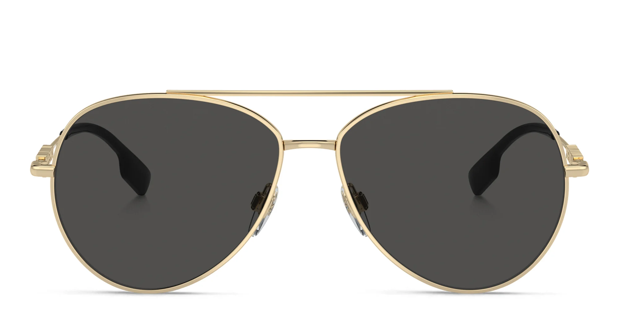 Shop BURBERRY Pilot Sunglasses in Light Gold online.